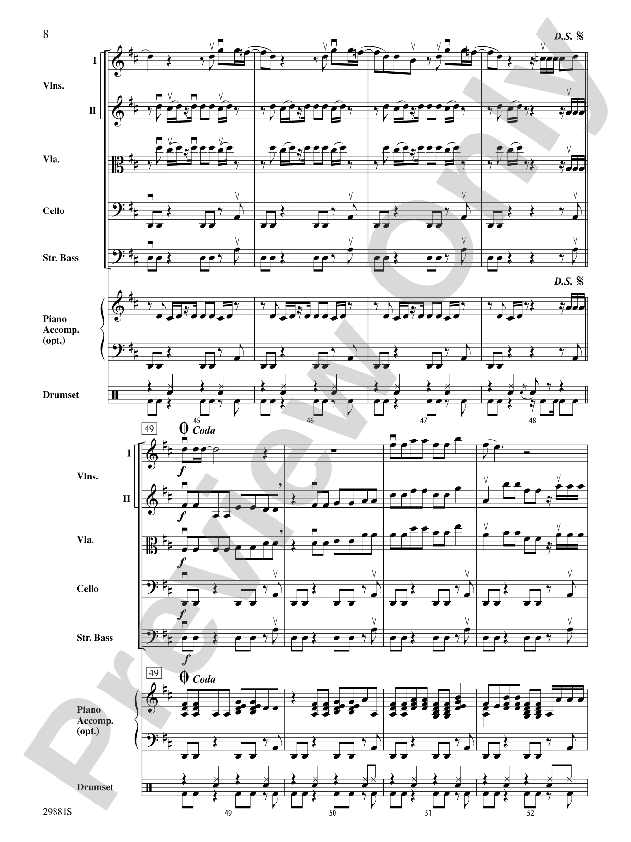 Clumsy (as recorded by Fergie on the album The Dutchess): String Orchestra Conductor Score & Parts