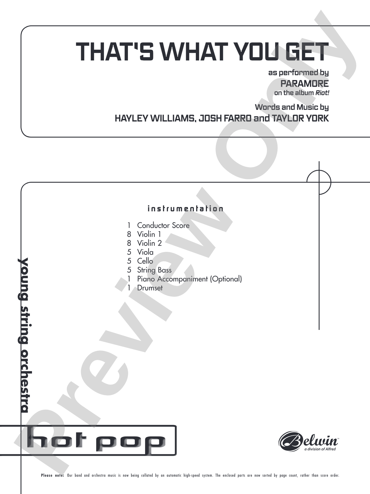 That's What You Get: String Orchestra Conductor Score & Parts