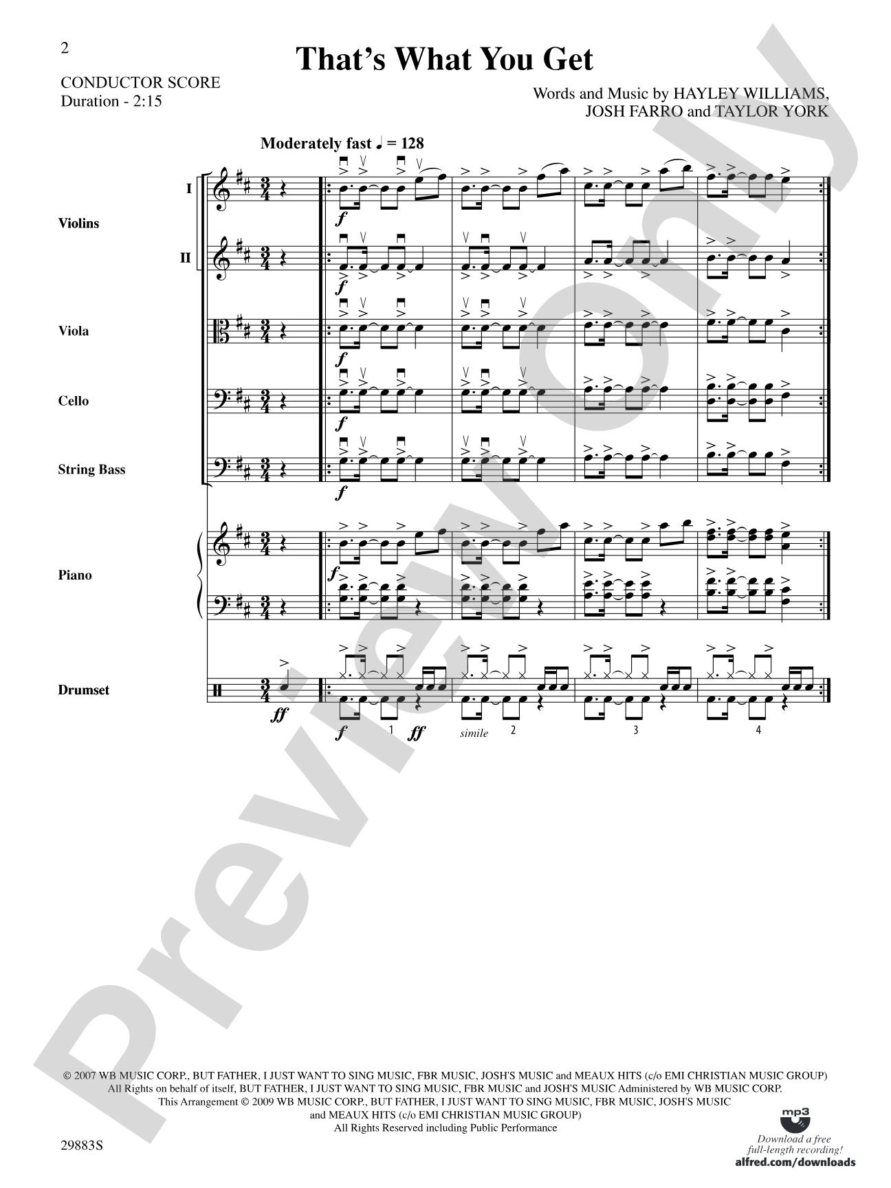 That's What You Get: String Orchestra Conductor Score & Parts