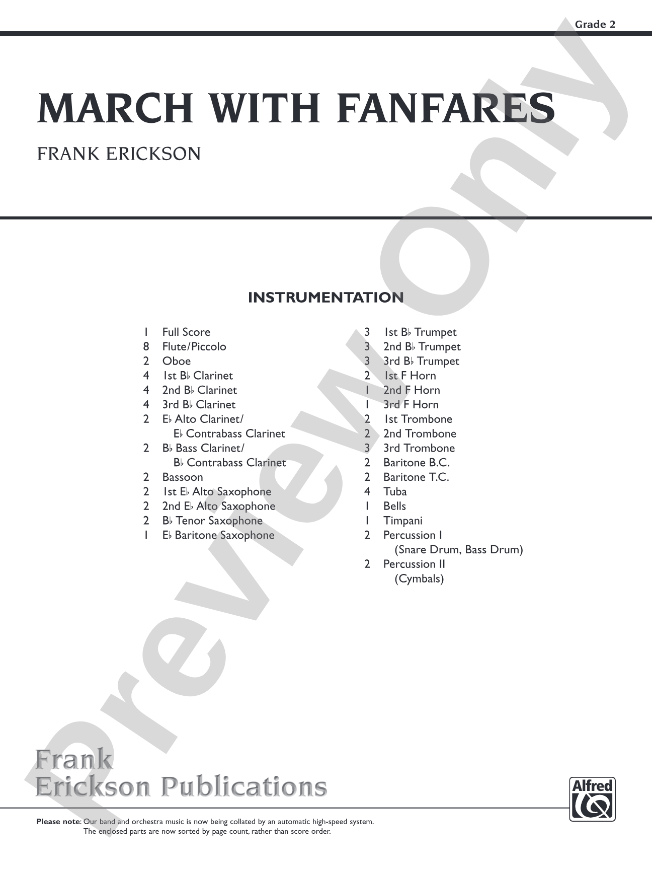 March with Fanfares: Concert Band Conductor Score & Parts