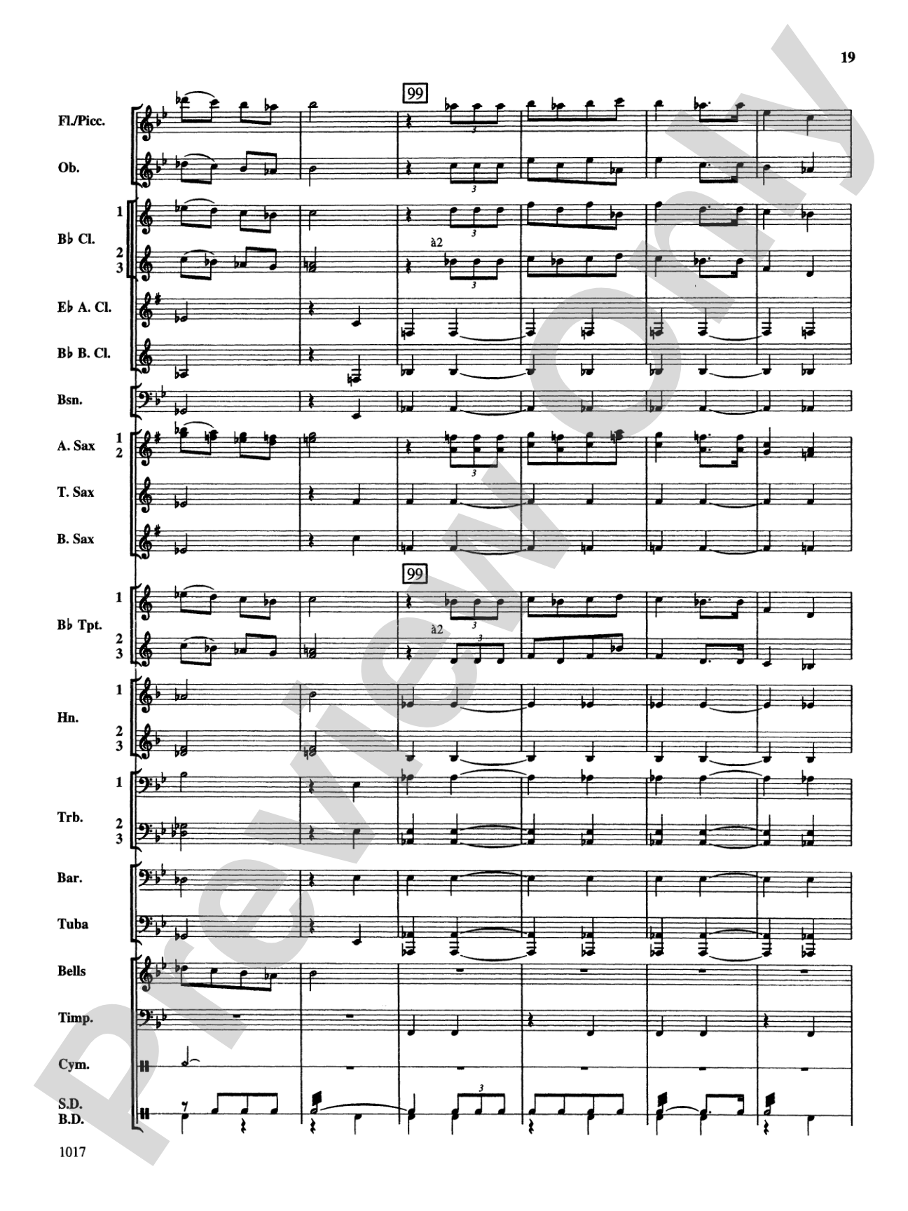 March with Fanfares: Concert Band Conductor Score & Parts
