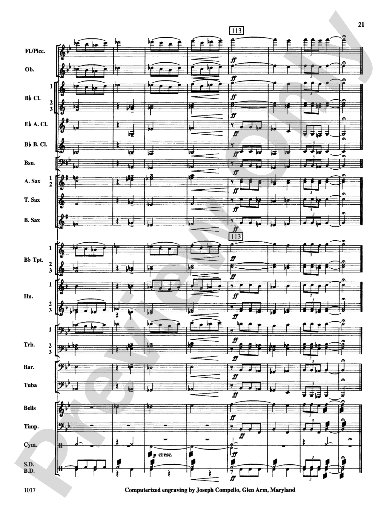 March with Fanfares: Concert Band Conductor Score & Parts