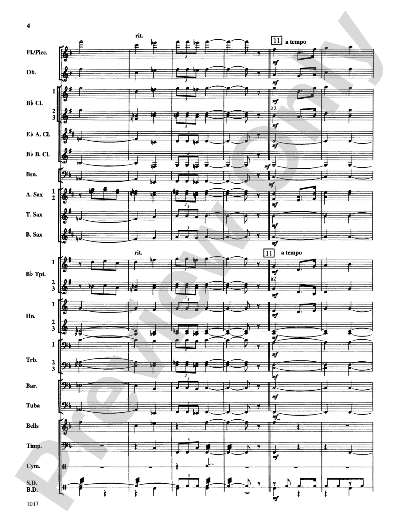 March with Fanfares: Concert Band Conductor Score & Parts