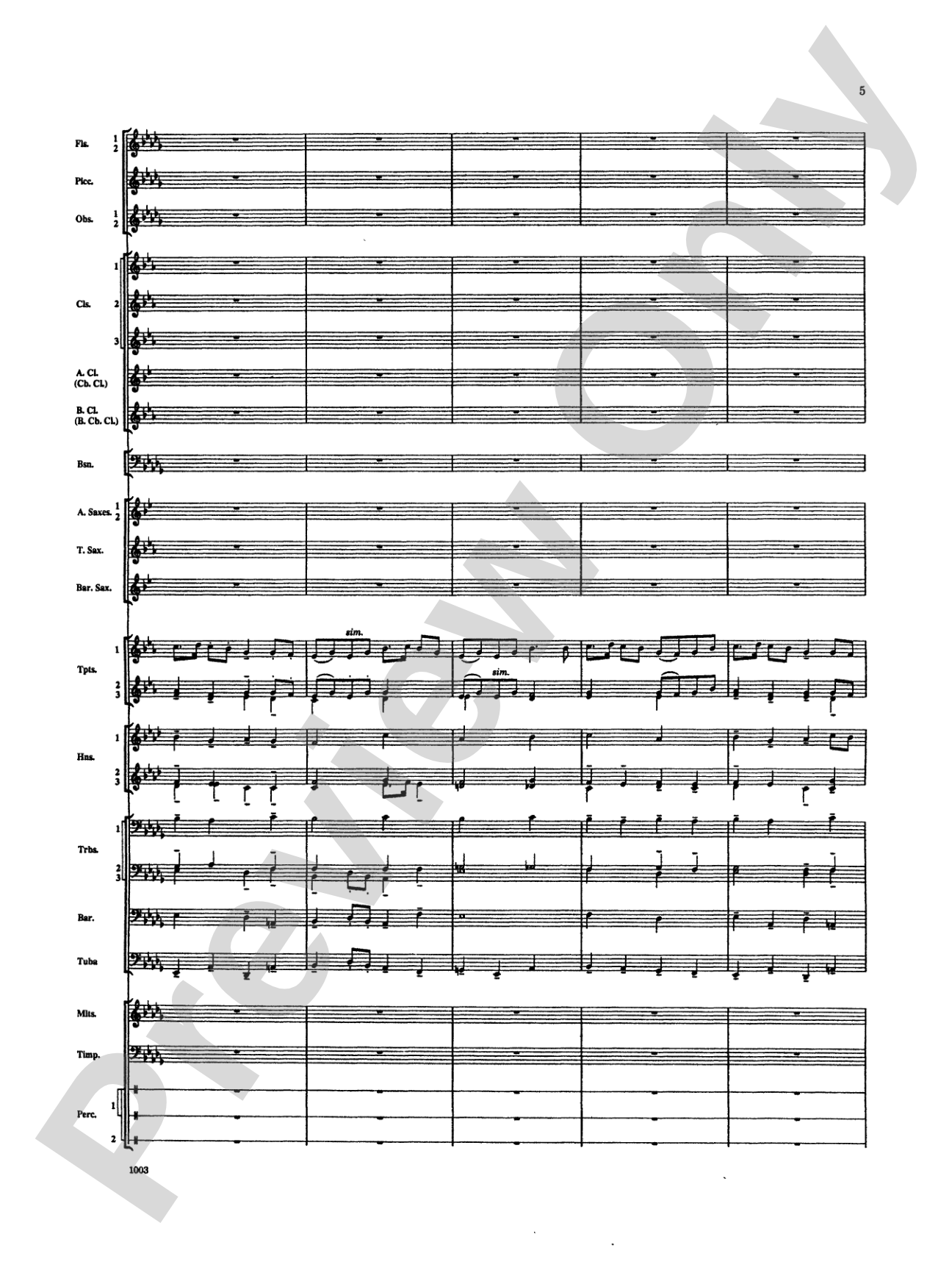 Spoon River Variations: Concert Band Conductor Score & Parts