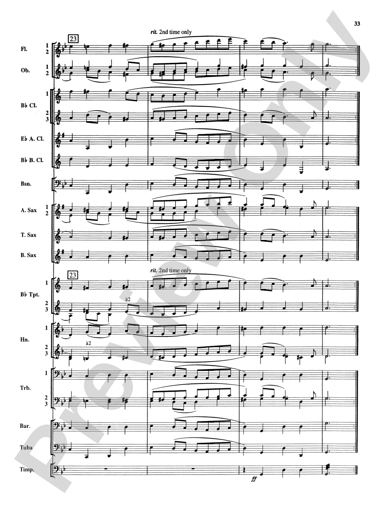 Royal Fireworks Music: Concert Band Conductor Score & Parts