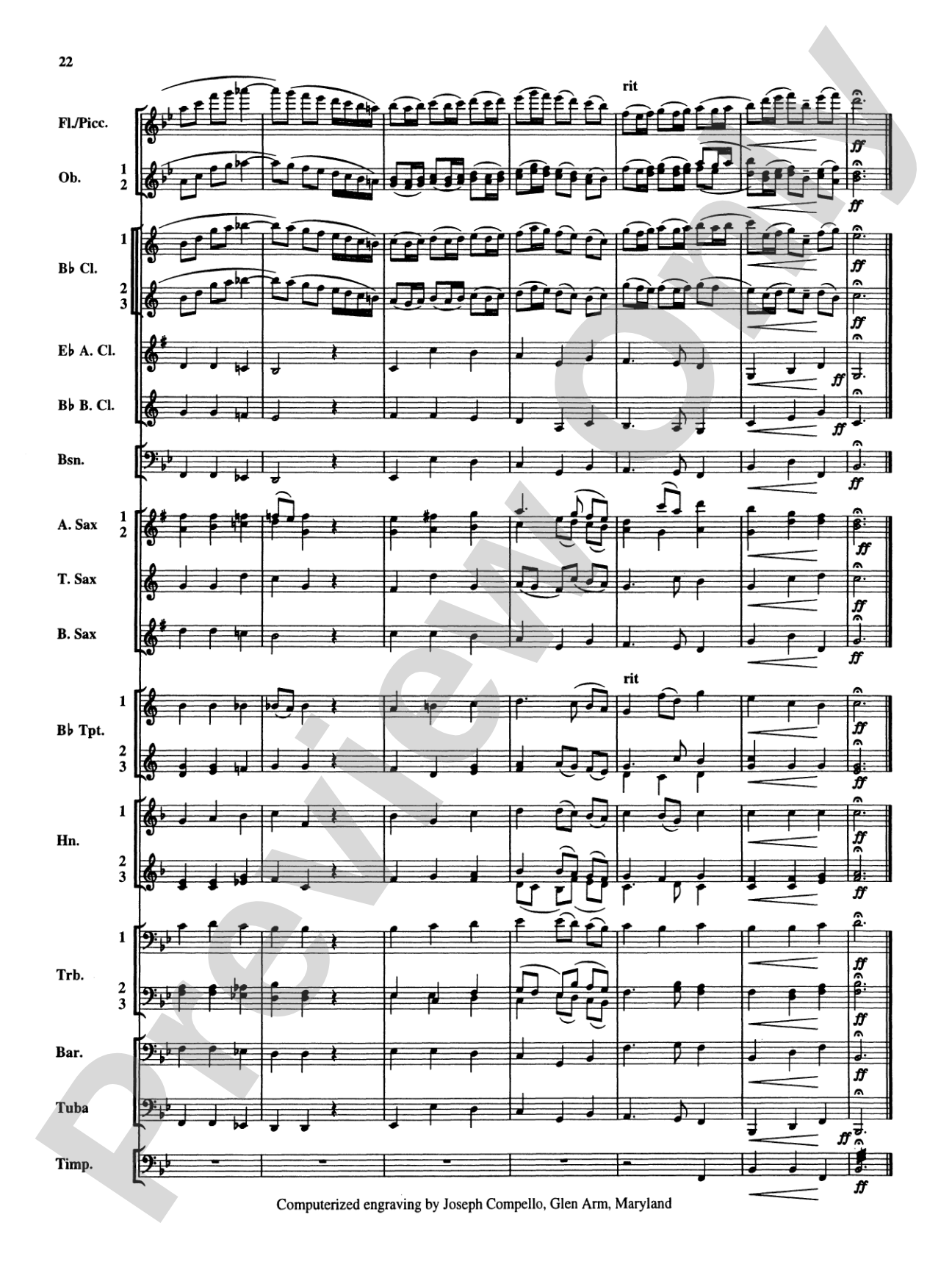 Christmas Music from Bach: Concert Band Conductor Score & Parts