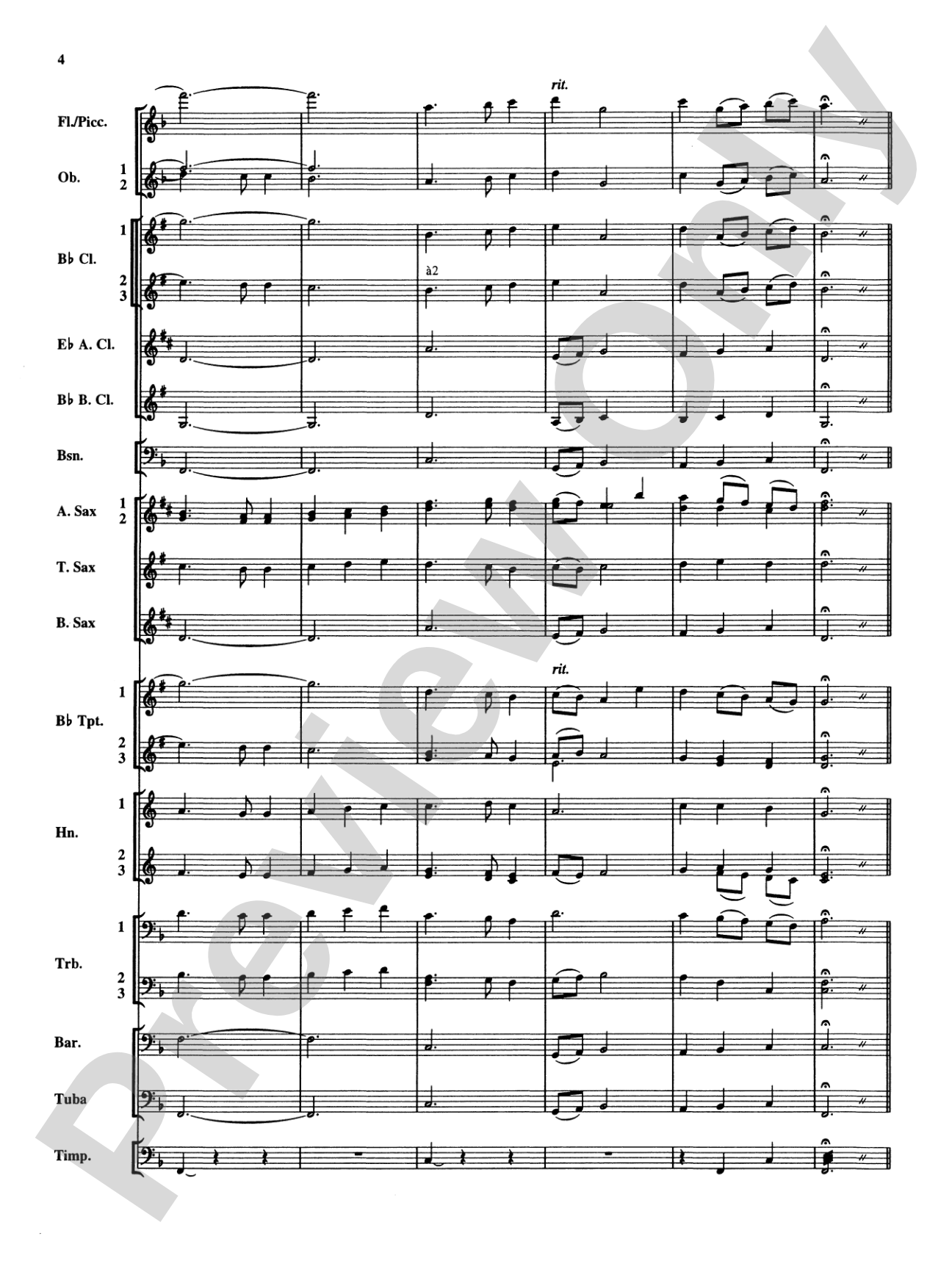Christmas Music from Bach: Concert Band Conductor Score & Parts