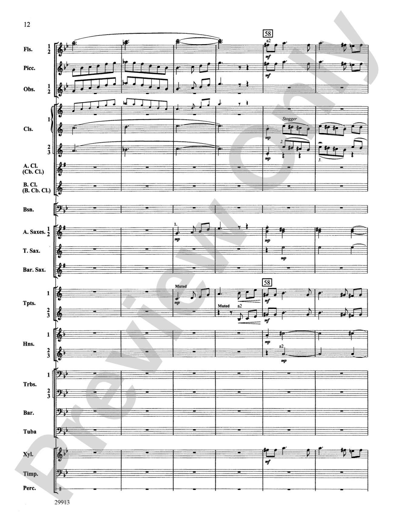 Two Songs Without Words: Concert Band Conductor Score & Parts