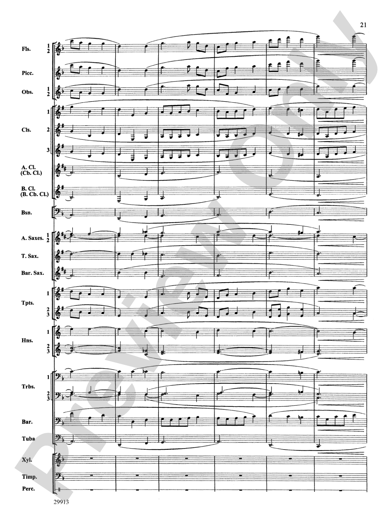 Two Songs Without Words: Concert Band Conductor Score & Parts
