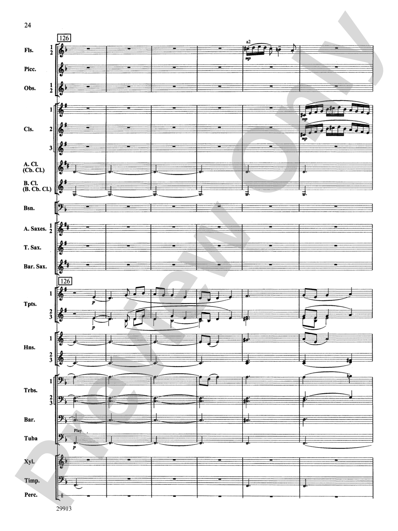 Two Songs Without Words: Concert Band Conductor Score & Parts