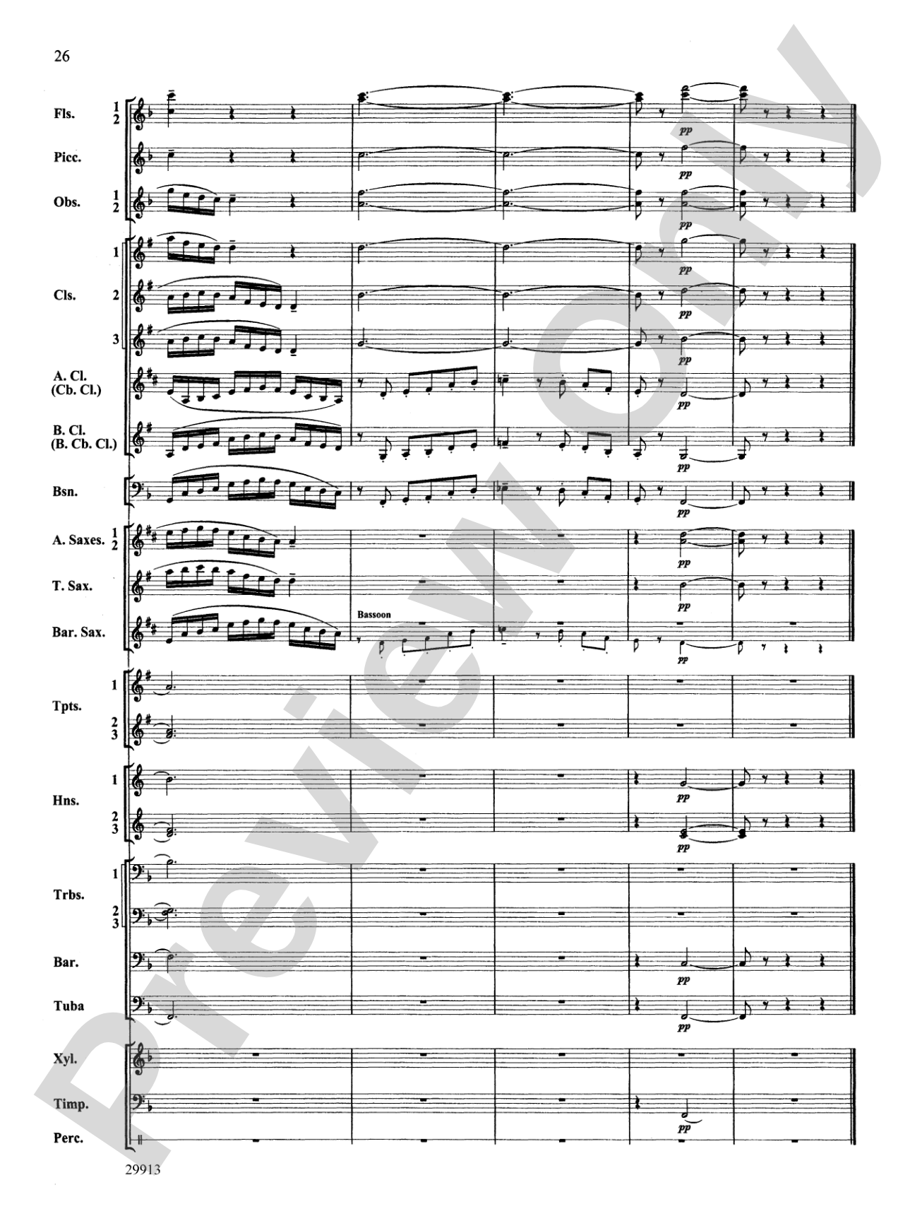 Two Songs Without Words: Concert Band Conductor Score & Parts