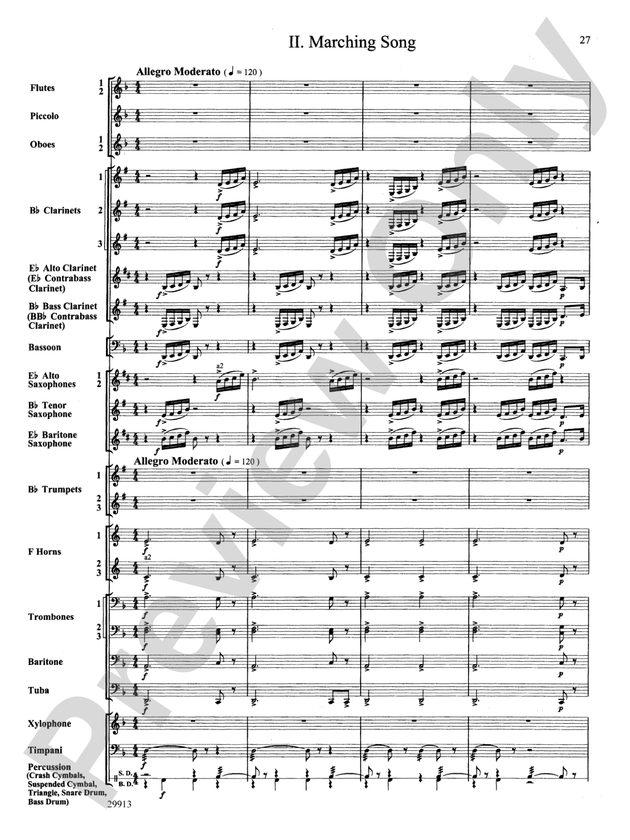 Two Songs Without Words: Concert Band Conductor Score & Parts