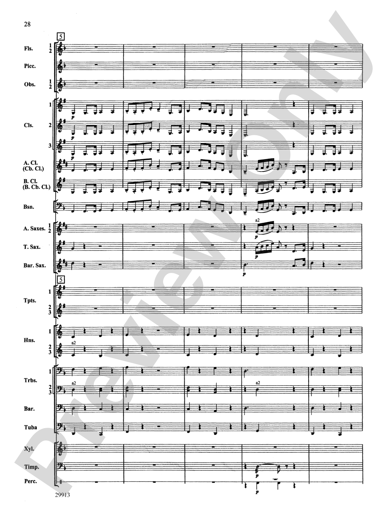 Two Songs Without Words: Concert Band Conductor Score & Parts