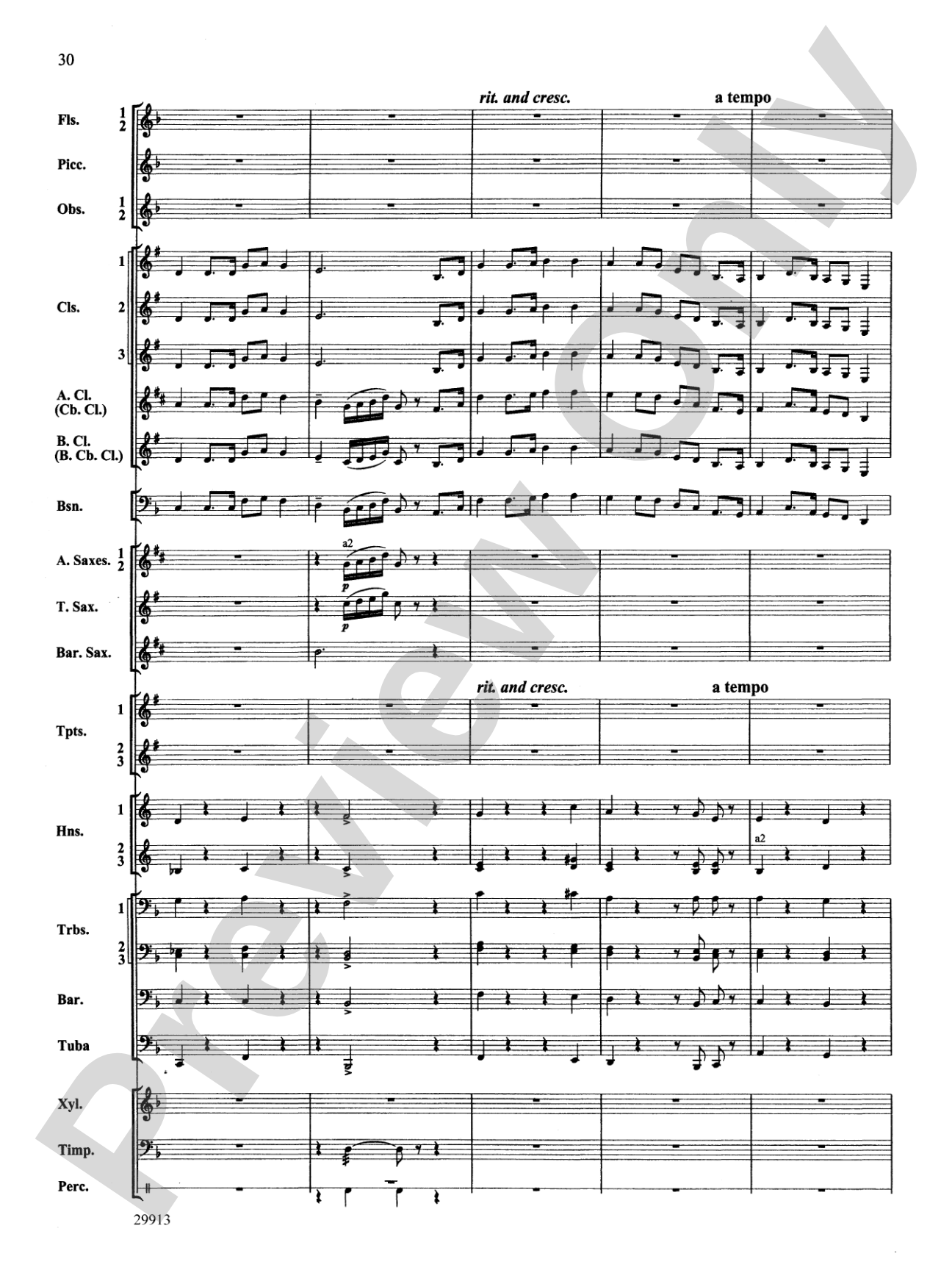 Two Songs Without Words: Concert Band Conductor Score & Parts