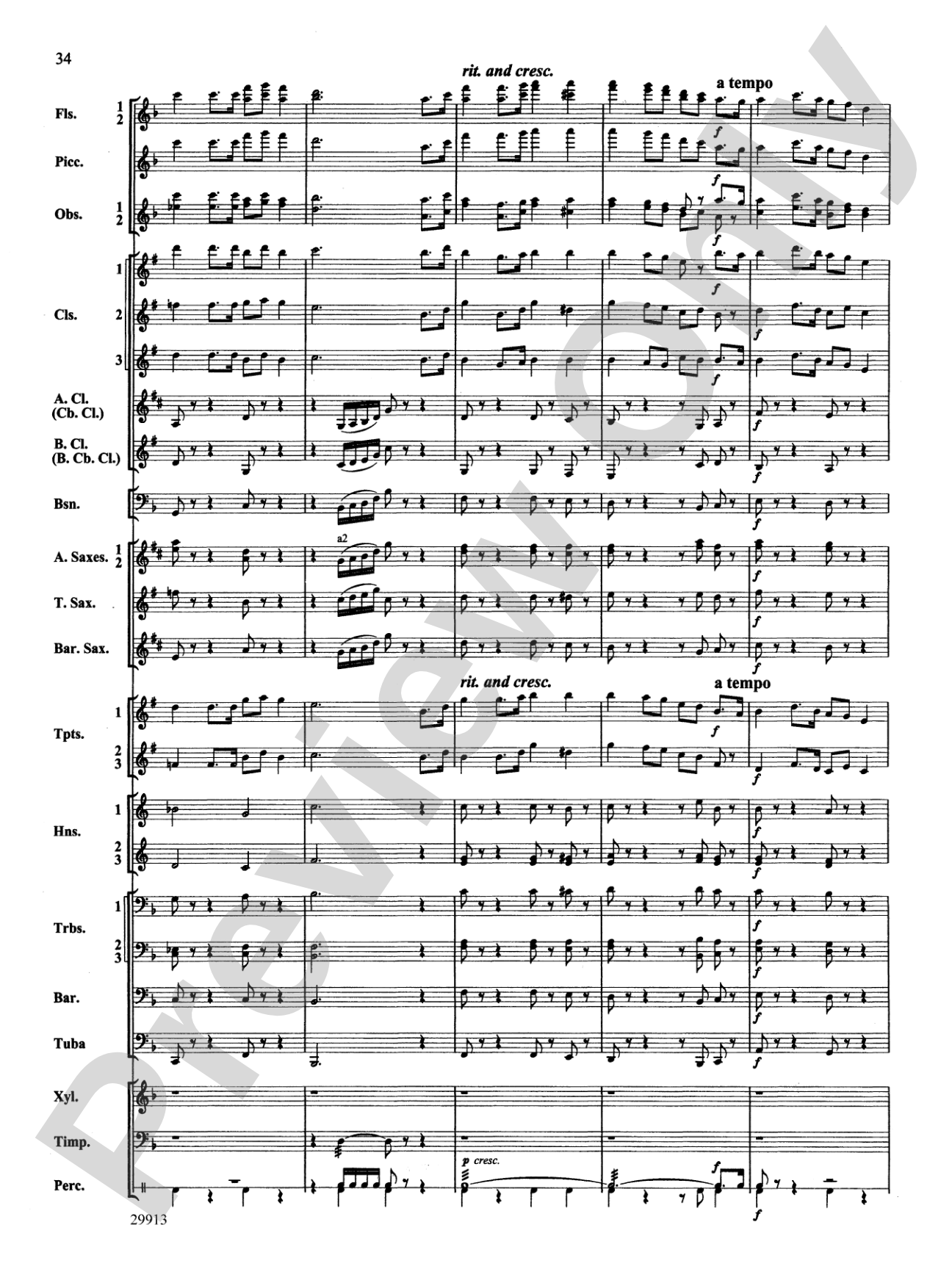 Two Songs Without Words: Concert Band Conductor Score & Parts