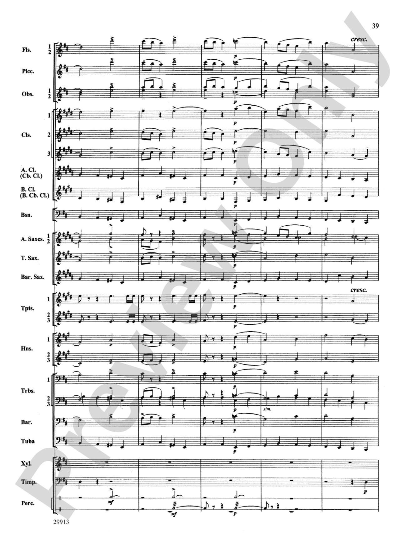 Two Songs Without Words: Concert Band Conductor Score & Parts