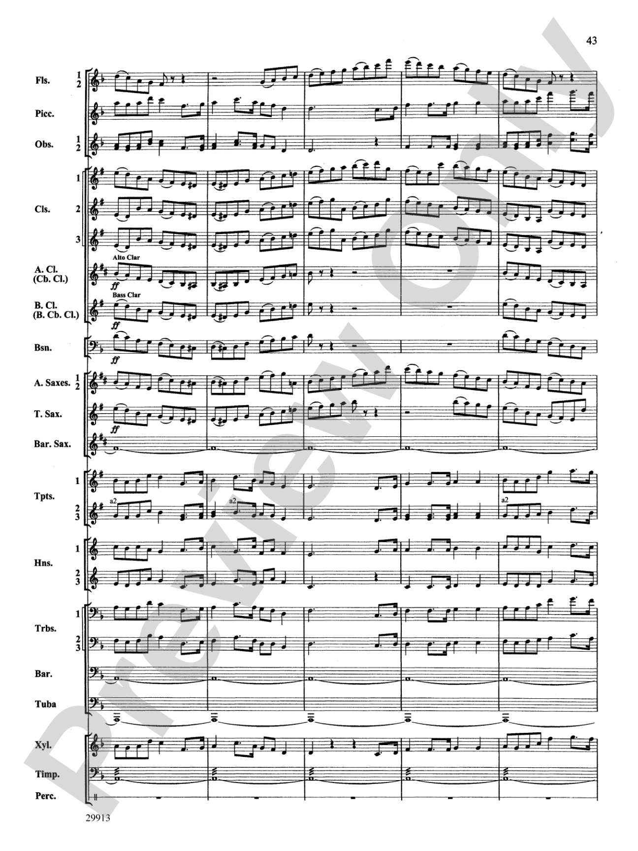 Two Songs Without Words: Concert Band Conductor Score & Parts