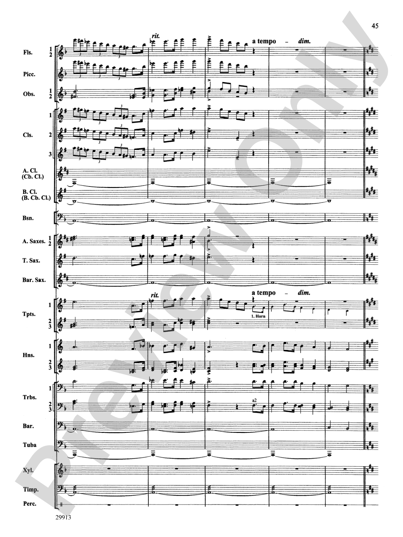 Two Songs Without Words: Concert Band Conductor Score & Parts