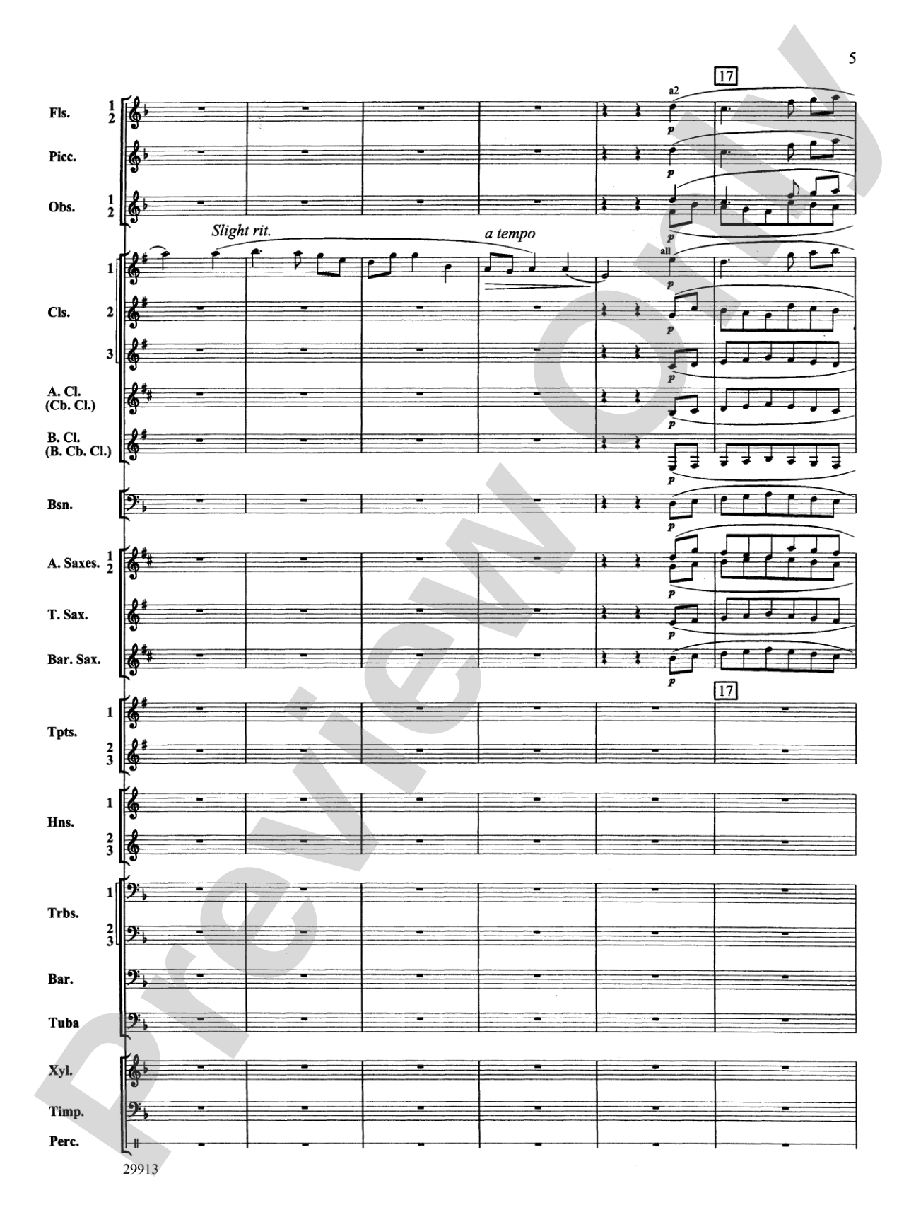 Two Songs Without Words: Concert Band Conductor Score & Parts