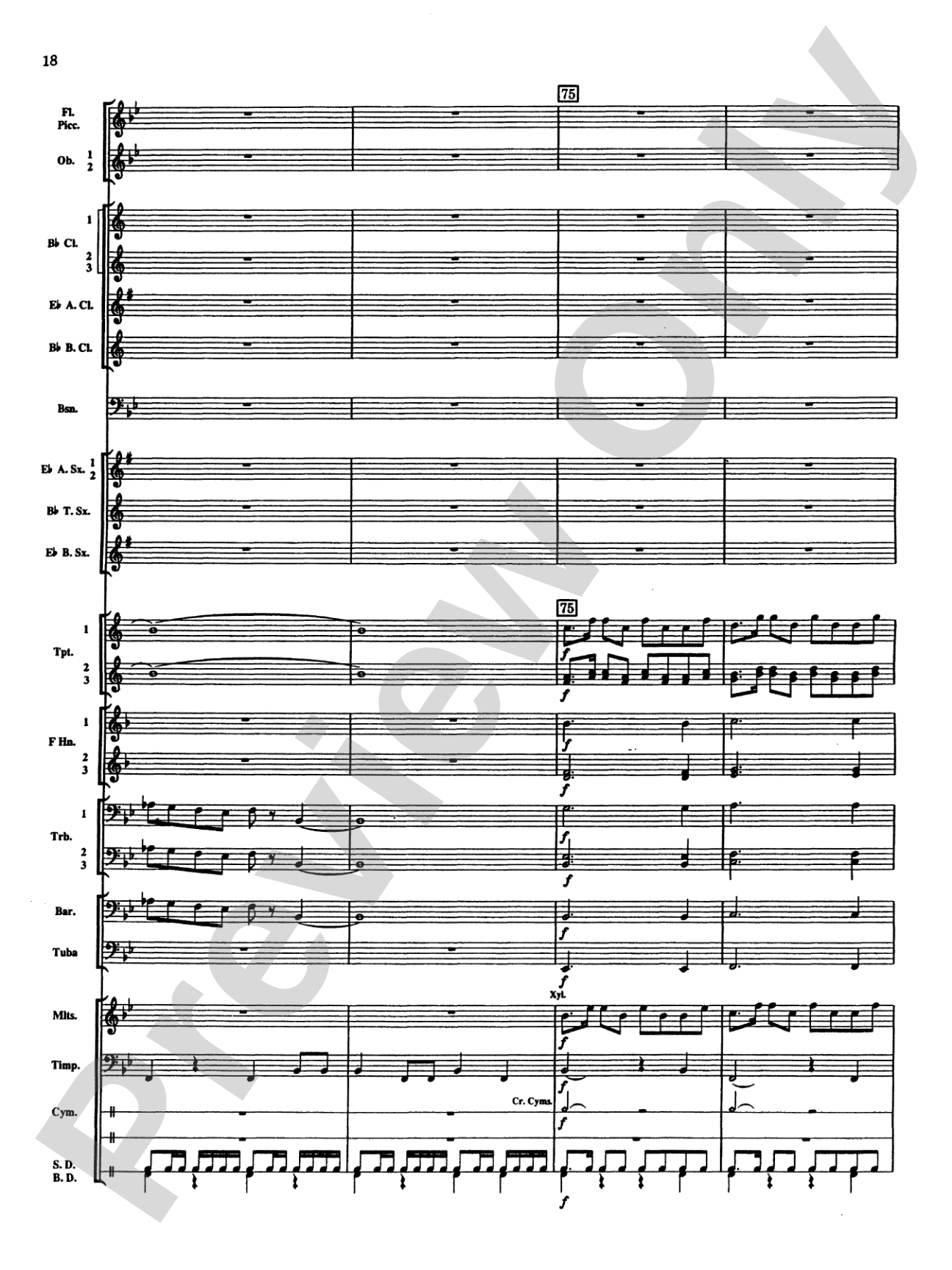 Percussion Mystique: Concert Band Conductor Score & Parts