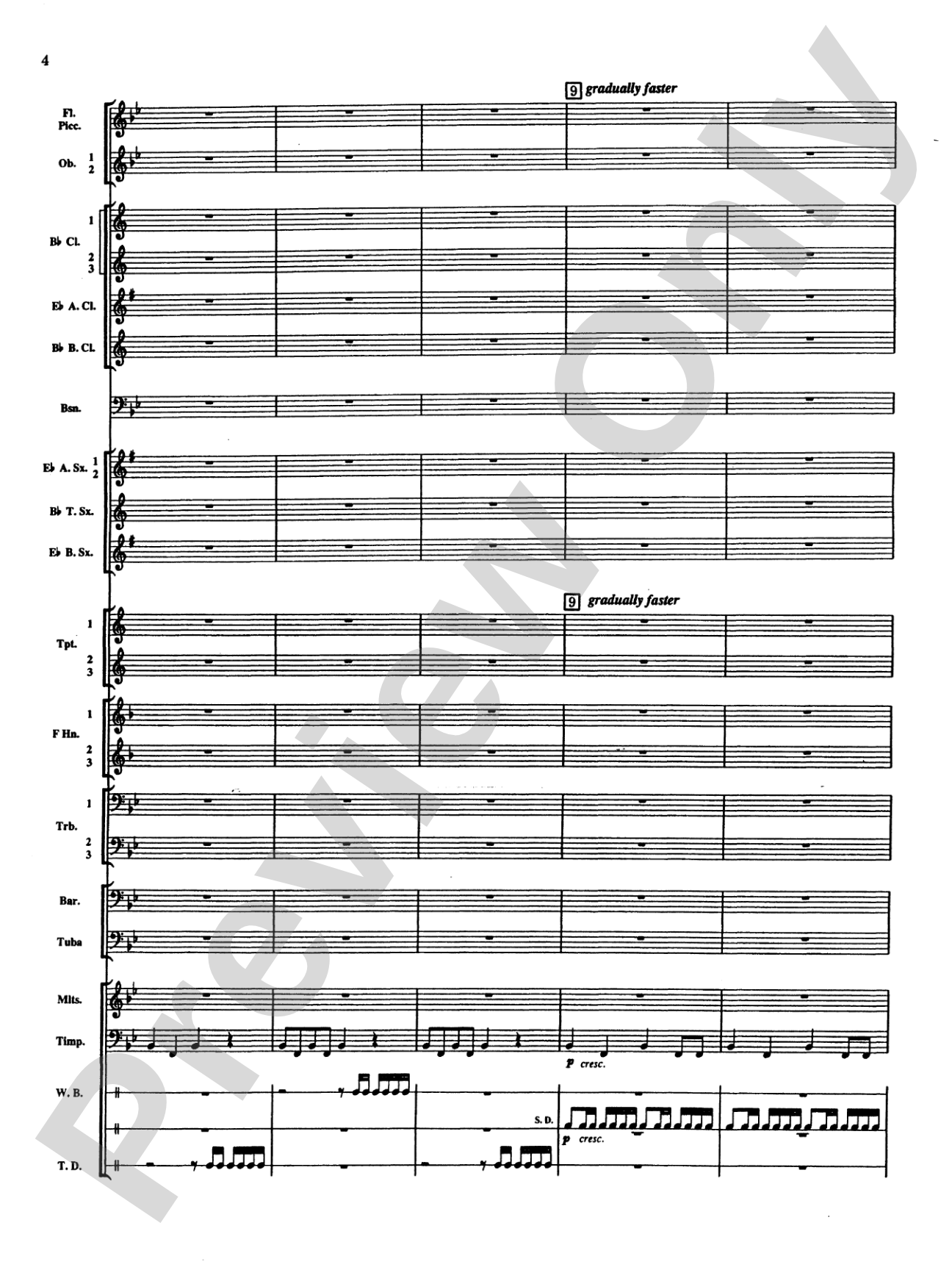 Percussion Mystique: Concert Band Conductor Score & Parts