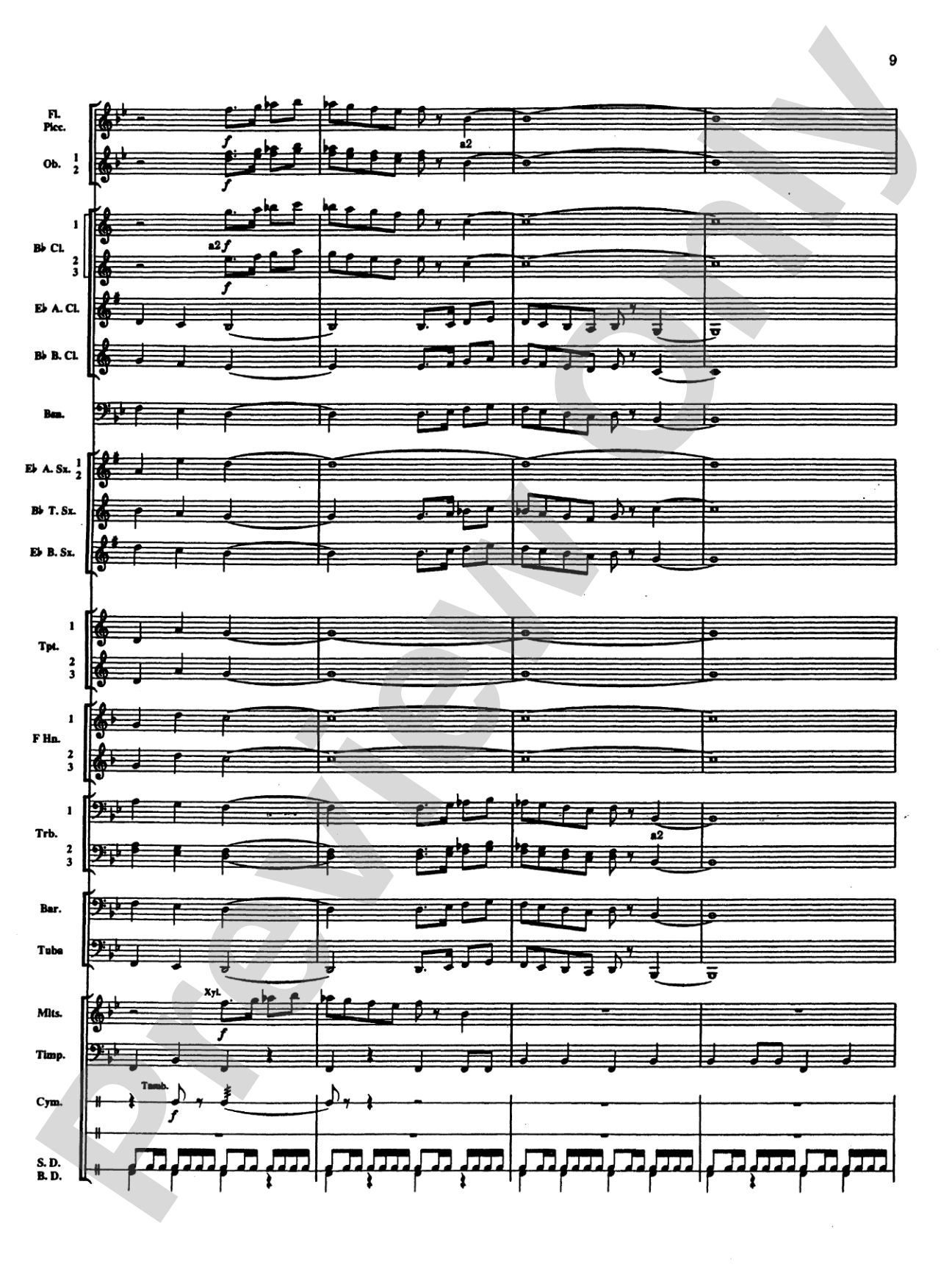 Percussion Mystique: Concert Band Conductor Score & Parts