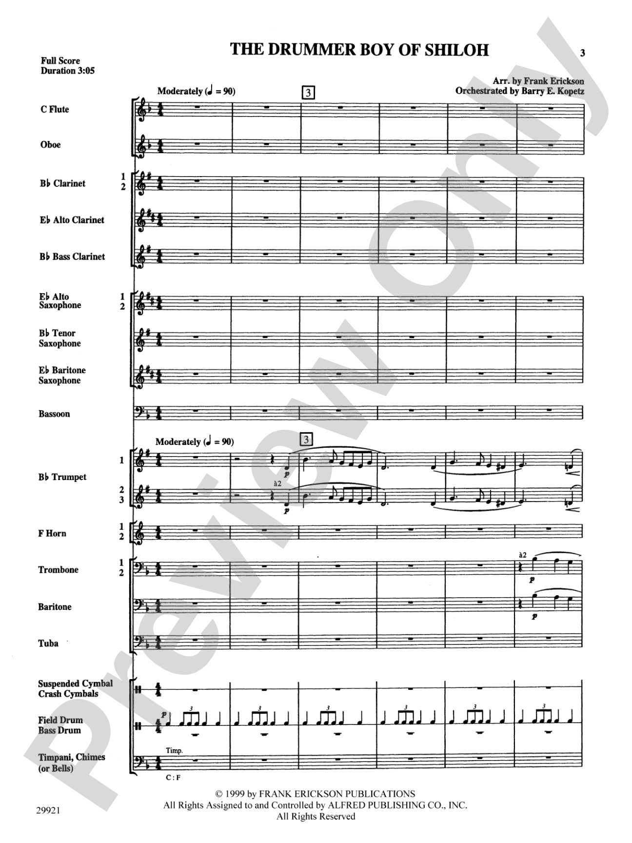 The Drummer Boy of Shiloh: Concert Band Conductor Score & Parts