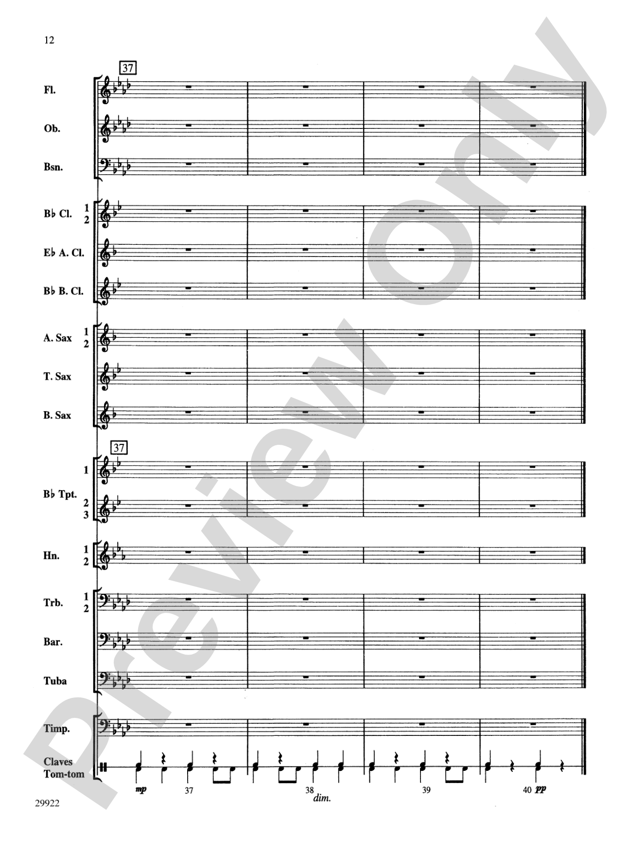 Two Songs of Morning: Concert Band Conductor Score & Parts
