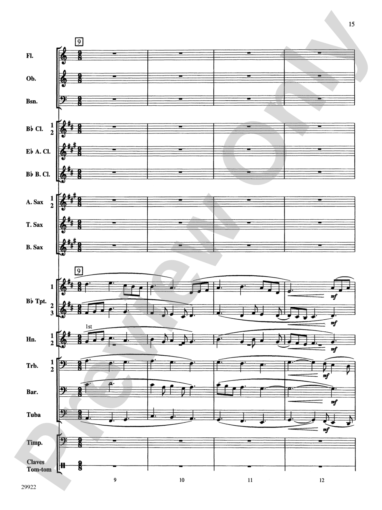 Two Songs of Morning: Concert Band Conductor Score & Parts