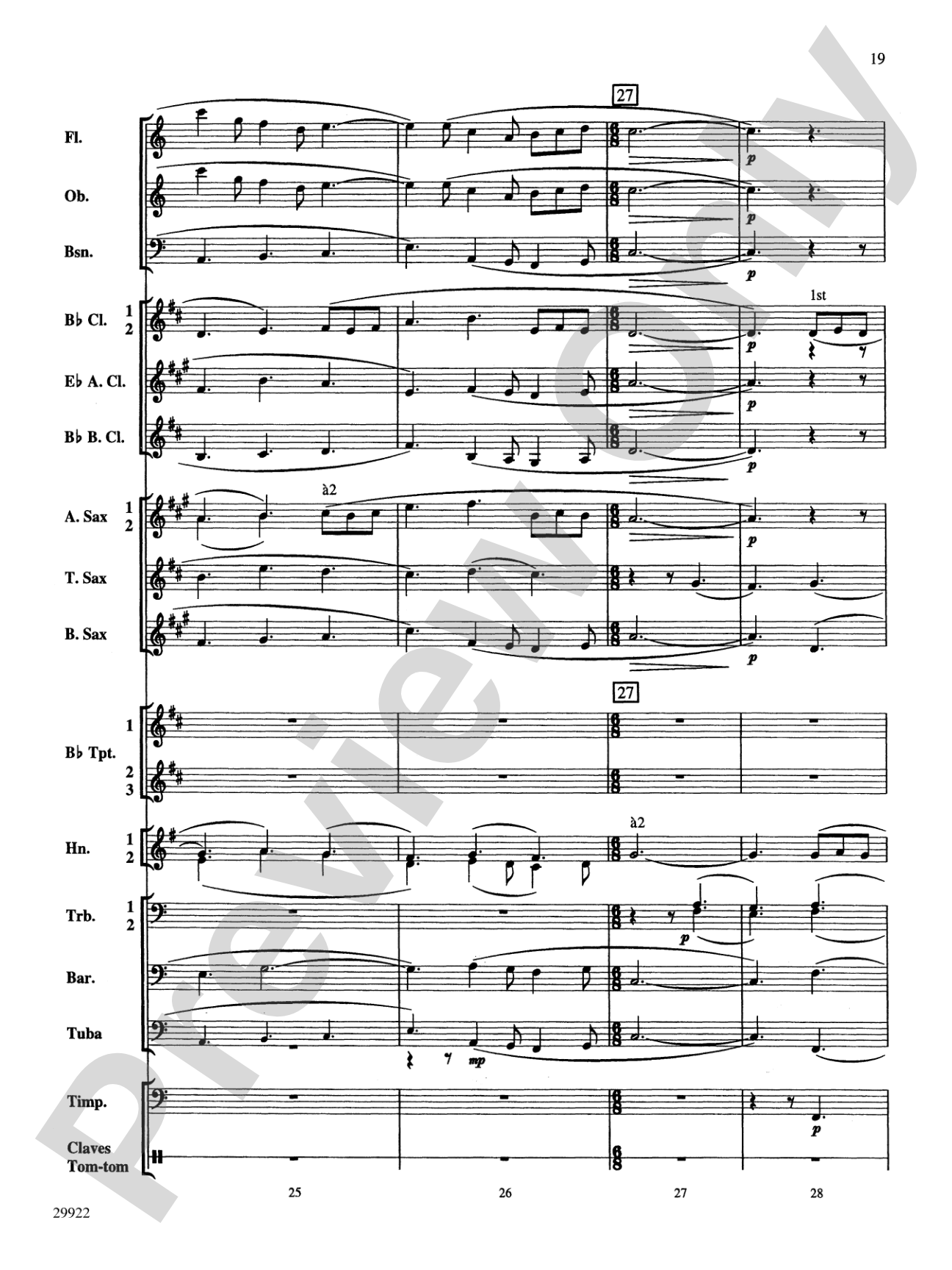 Two Songs of Morning: Concert Band Conductor Score & Parts