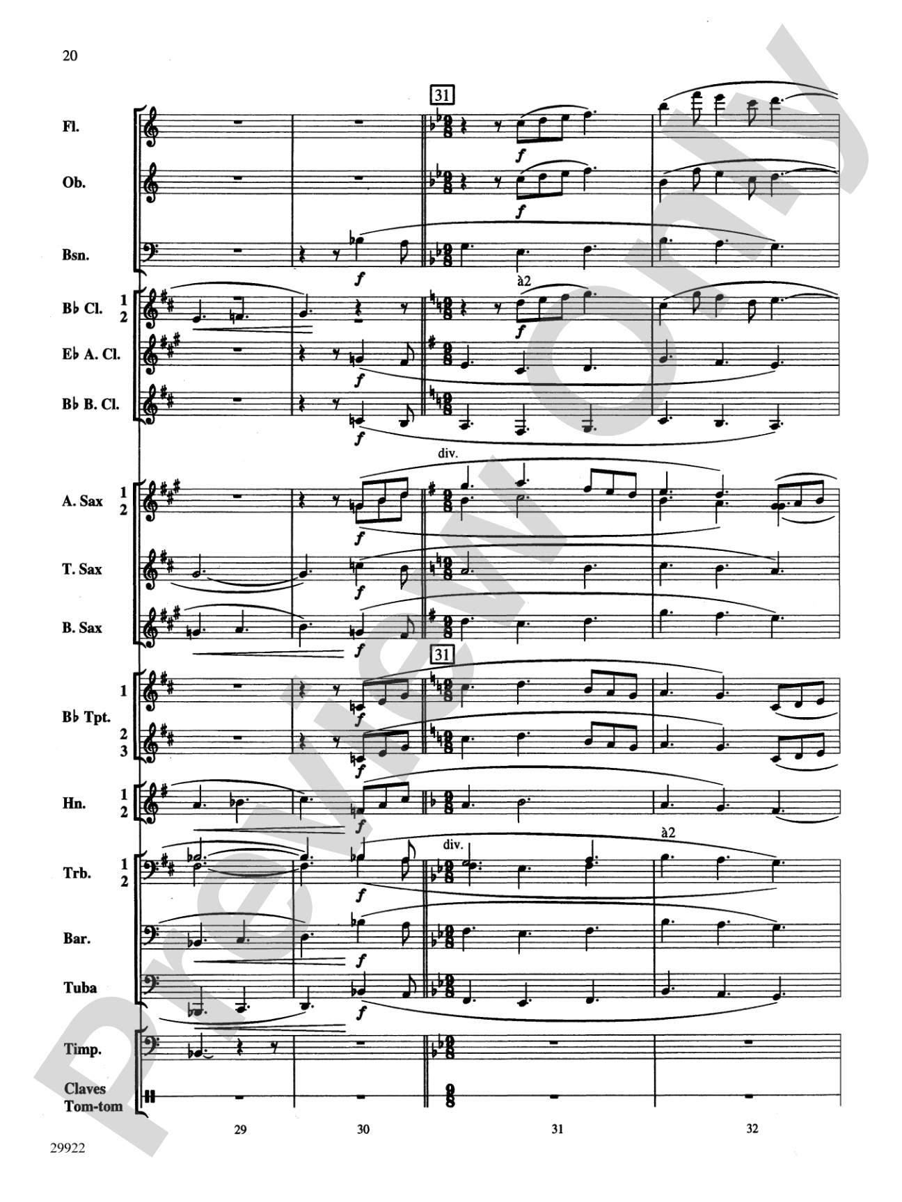 Two Songs of Morning: Concert Band Conductor Score & Parts
