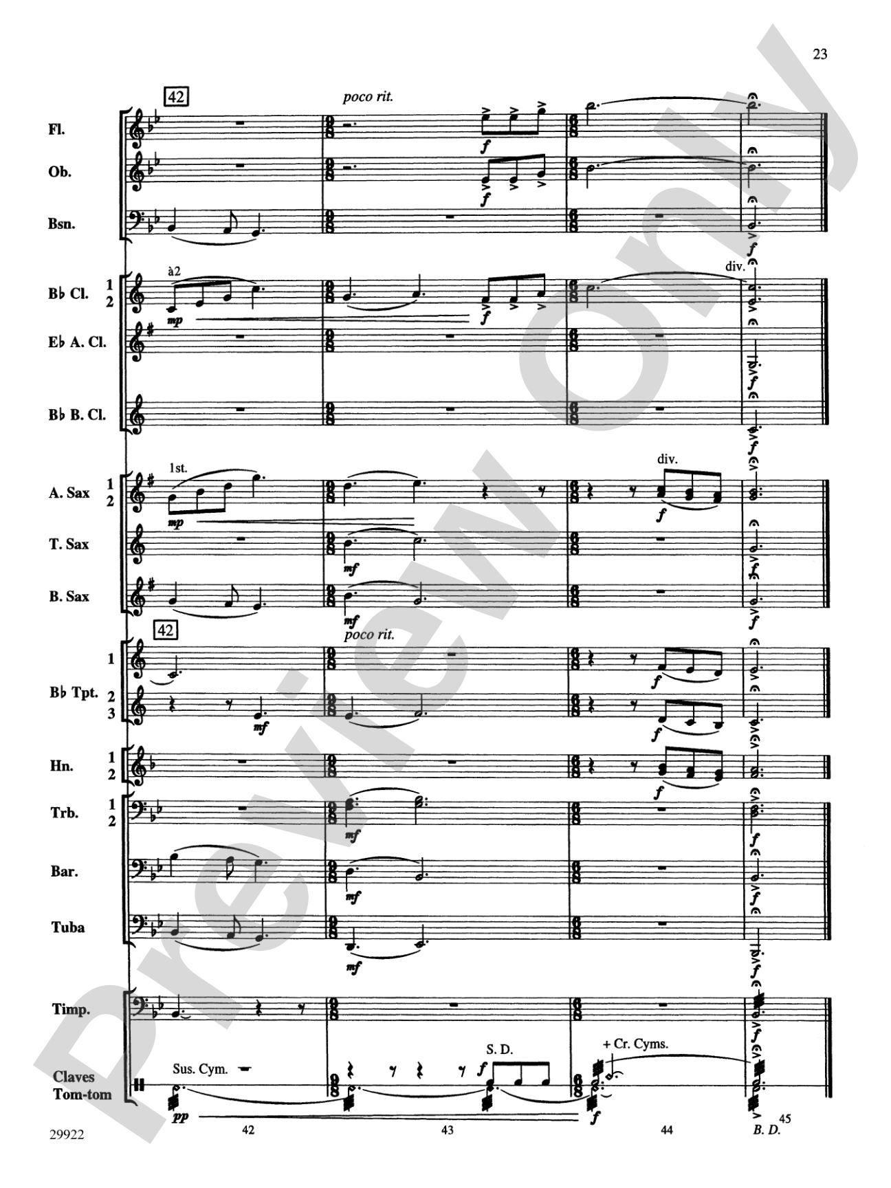 Two Songs of Morning: Concert Band Conductor Score & Parts