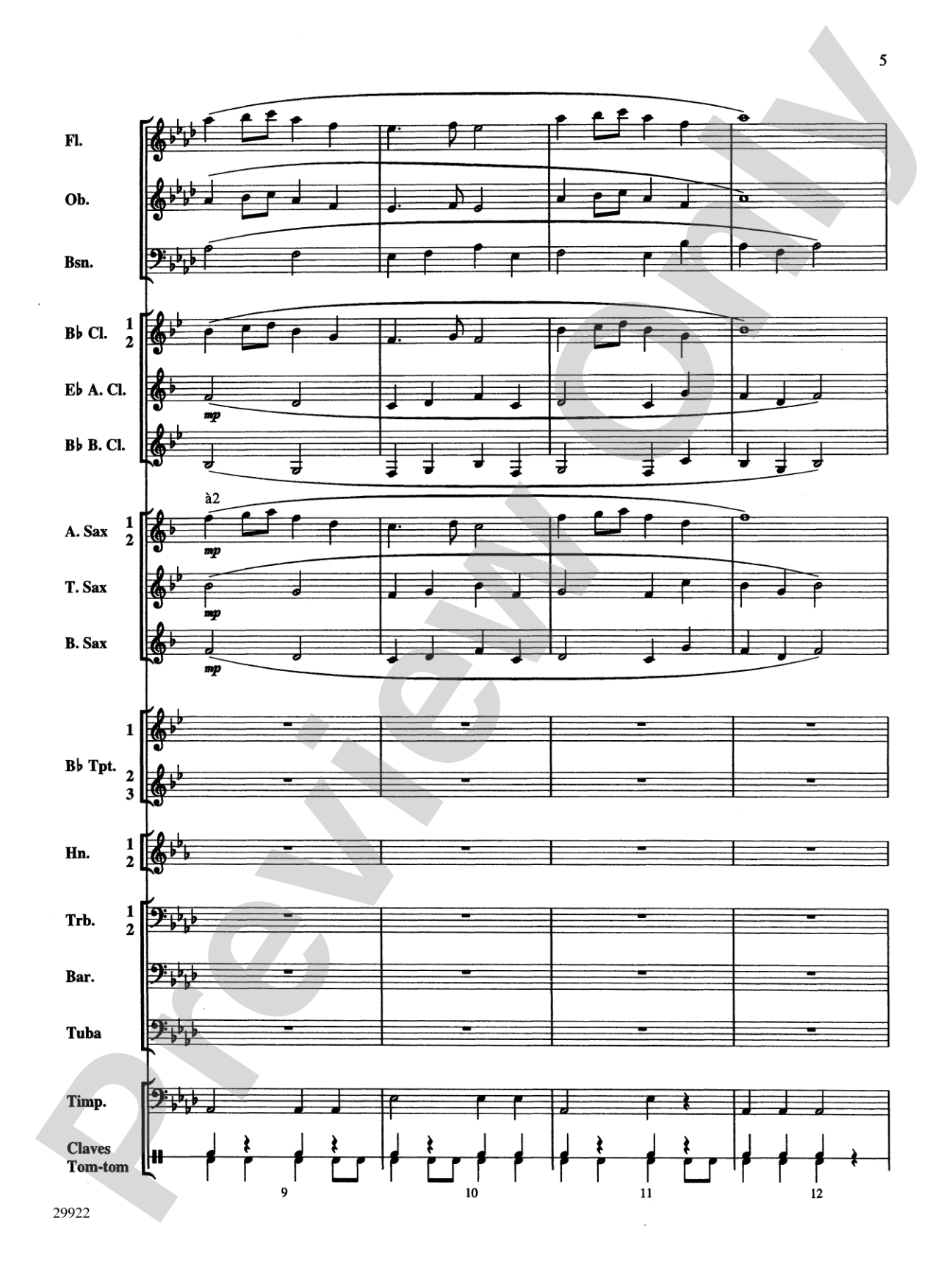 Two Songs of Morning: Concert Band Conductor Score & Parts