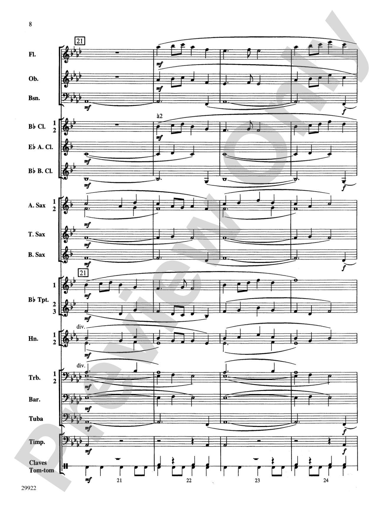 Two Songs of Morning: Concert Band Conductor Score & Parts