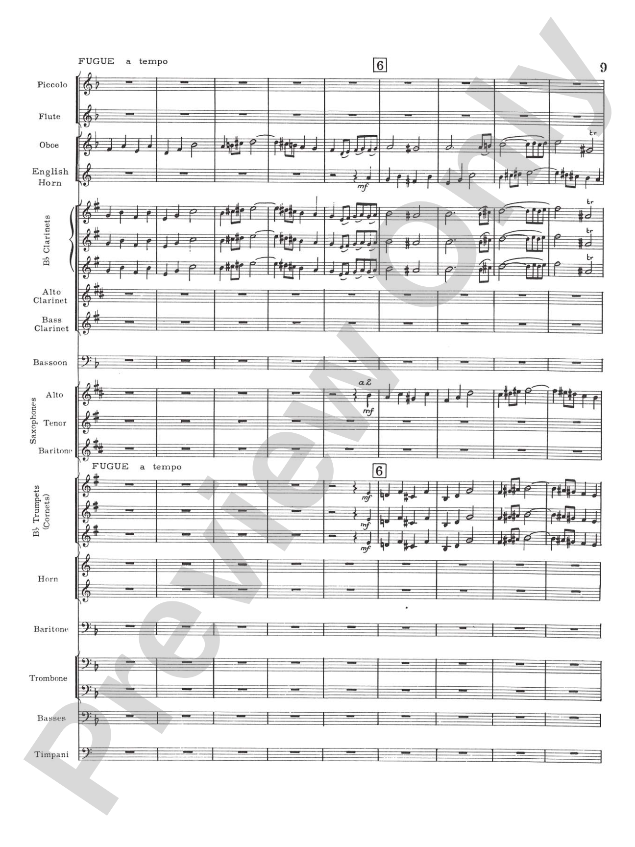 Prelude and Fugue in D minor: Concert Band Conductor Score & Parts