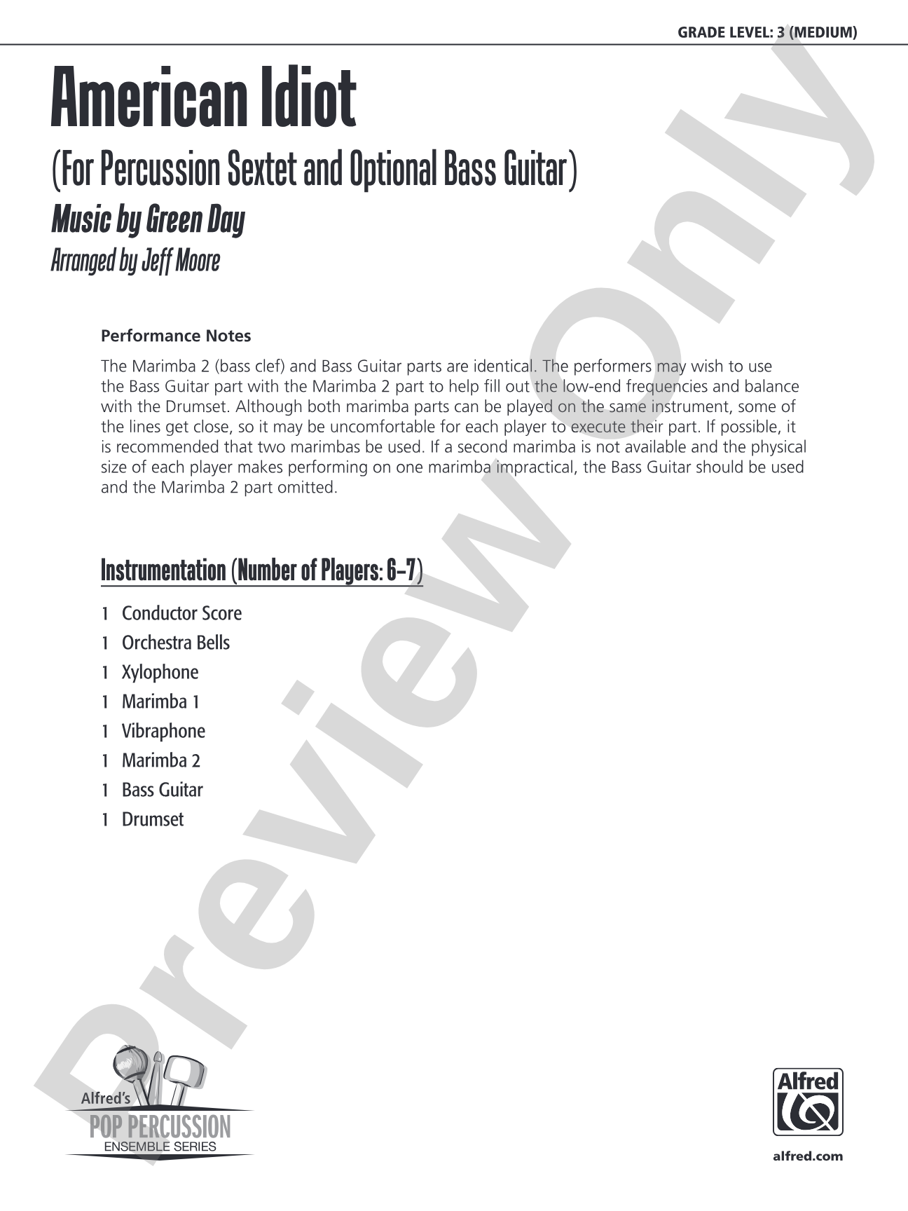 American Idiot: Score