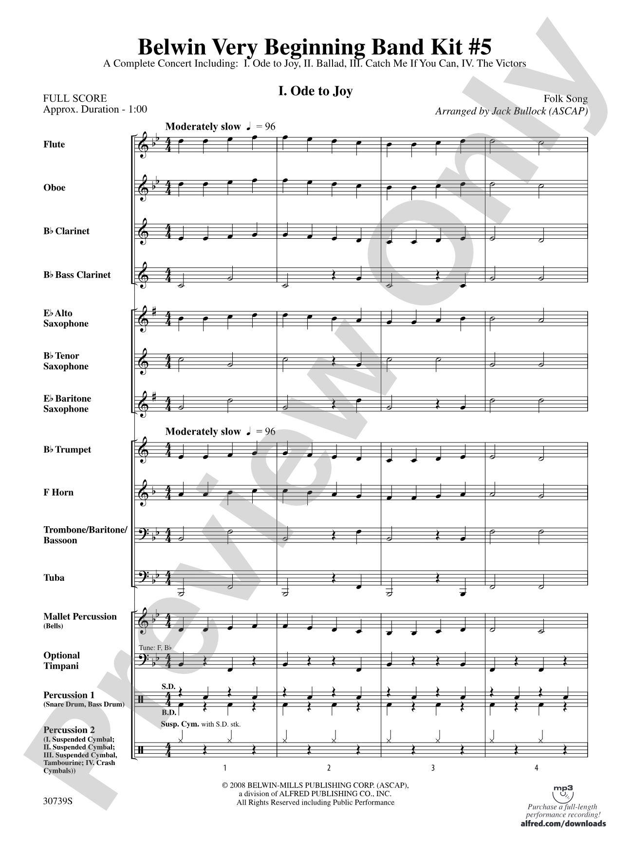 Belwin Very Beginning Band Kit #5: Concert Band Conductor Score & Parts