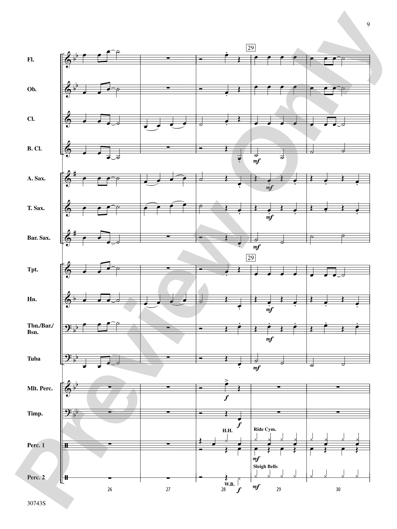 Jazzy Ol' Saint Nick: Concert Band Conductor Score & Parts
