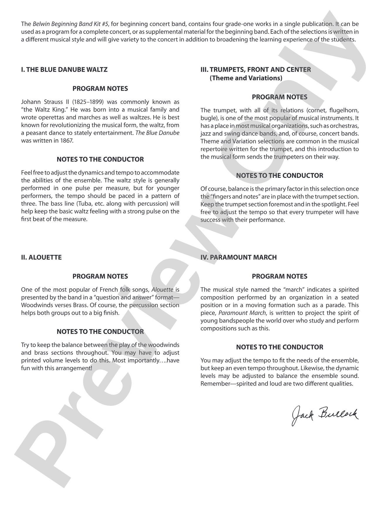 Belwin Beginning Band Kit #5: Concert Band Conductor Score & Parts