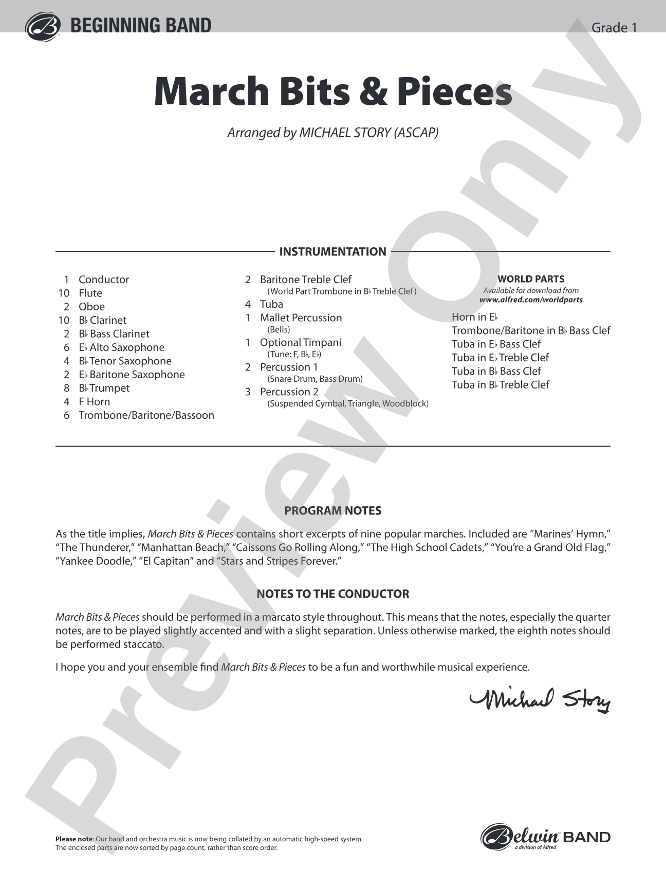 March Bits & Pieces: Concert Band Conductor Score & Parts
