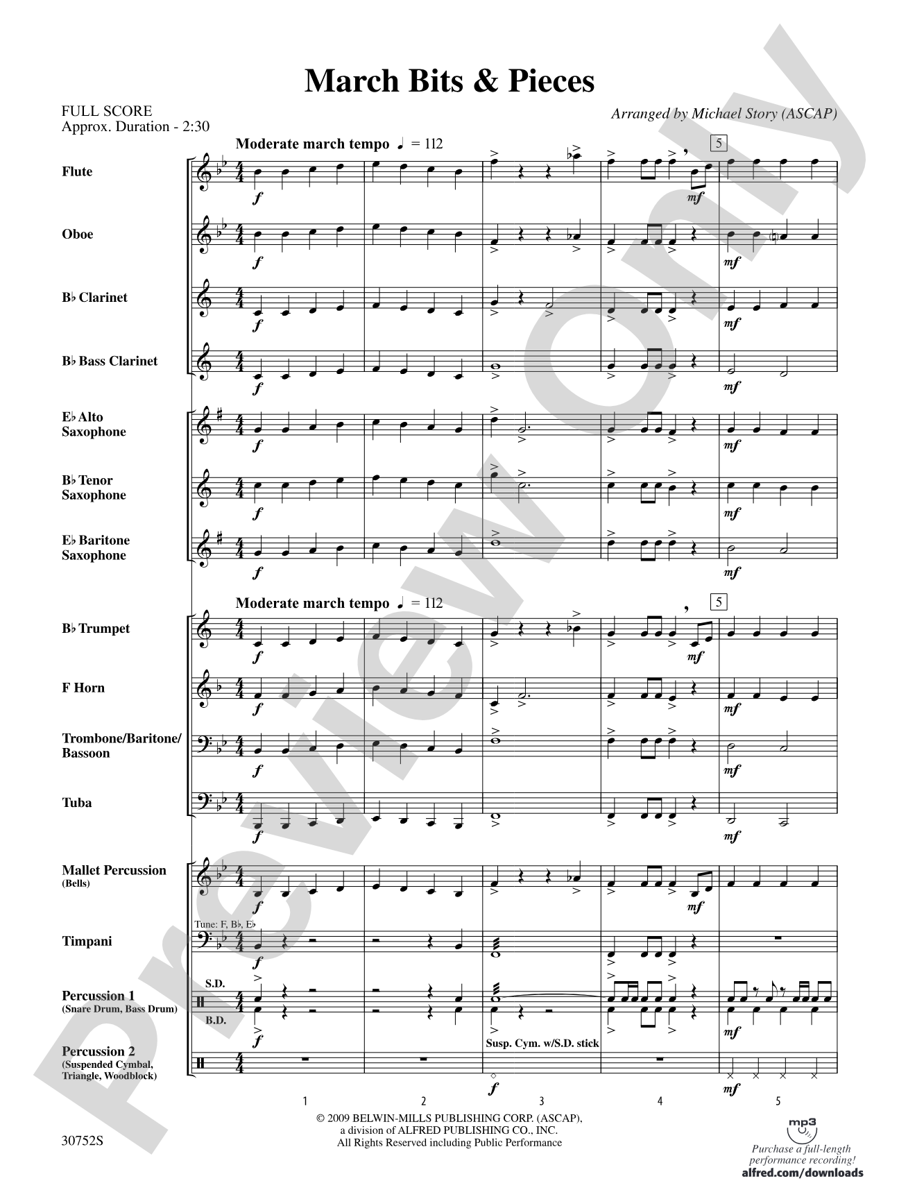 March Bits & Pieces: Concert Band Conductor Score & Parts