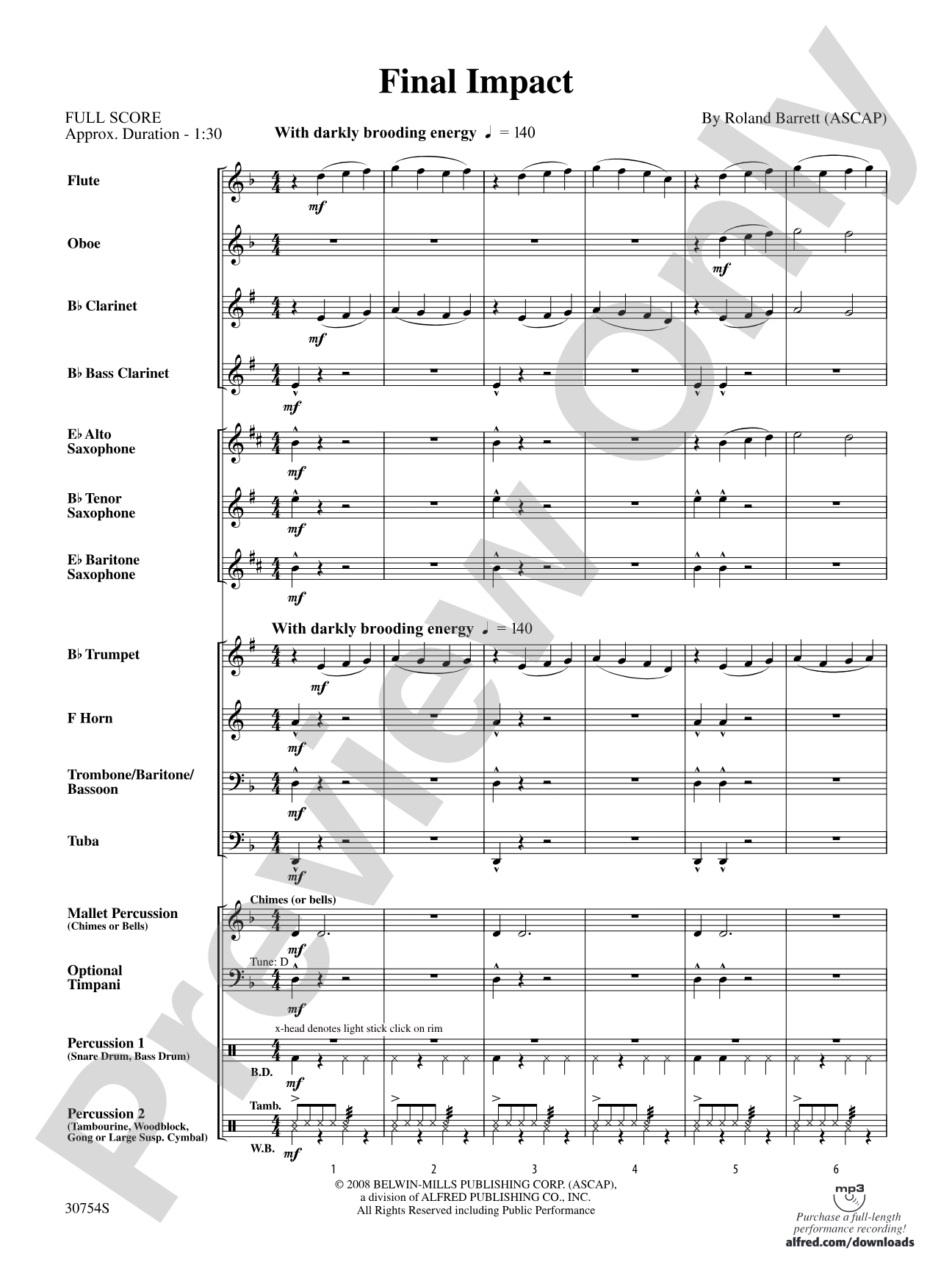 Final Impact: Concert Band Conductor Score & Parts
