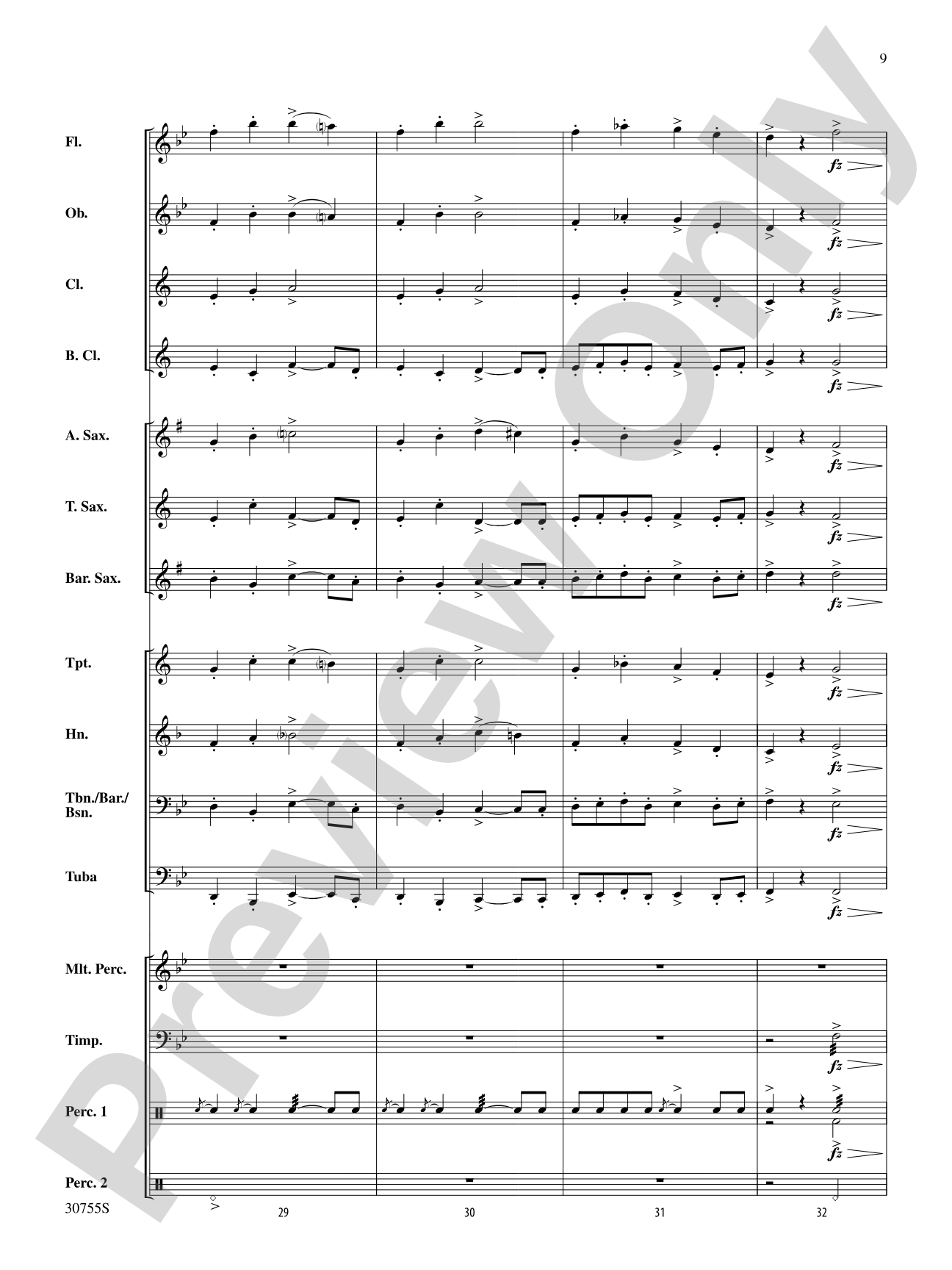 Shepherd's Hey: Concert Band Conductor Score & Parts