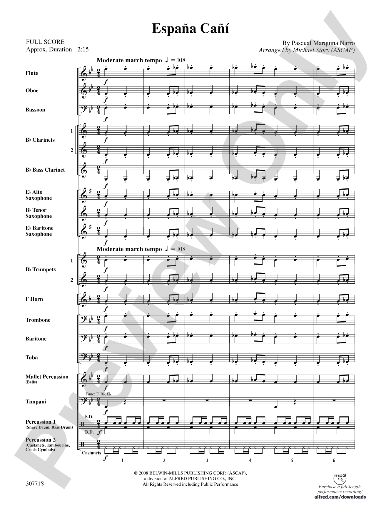España Cañí: Concert Band Conductor Score & Parts