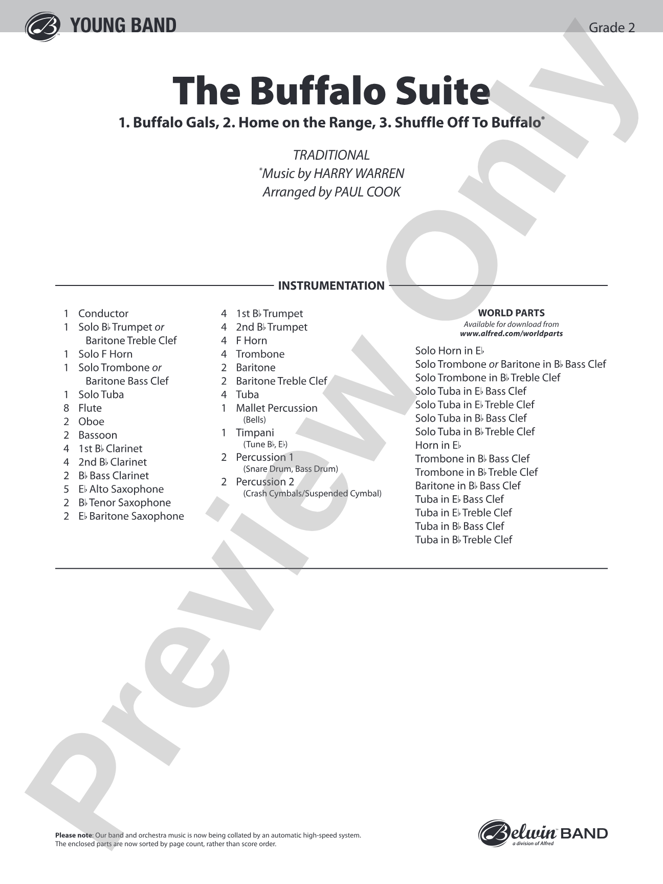 The Buffalo Suite: Concert Band Conductor Score & Parts