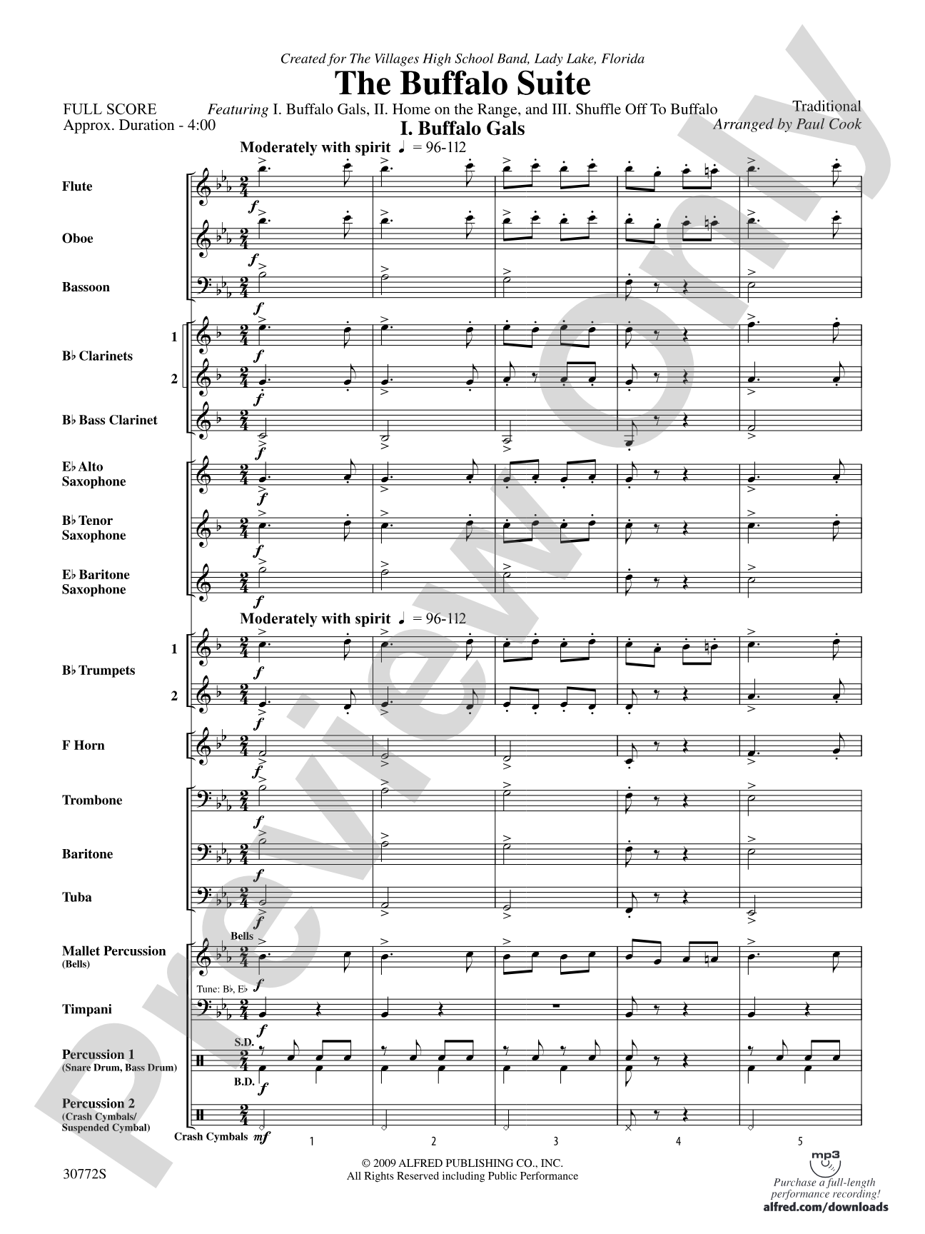 The Buffalo Suite: Concert Band Conductor Score & Parts