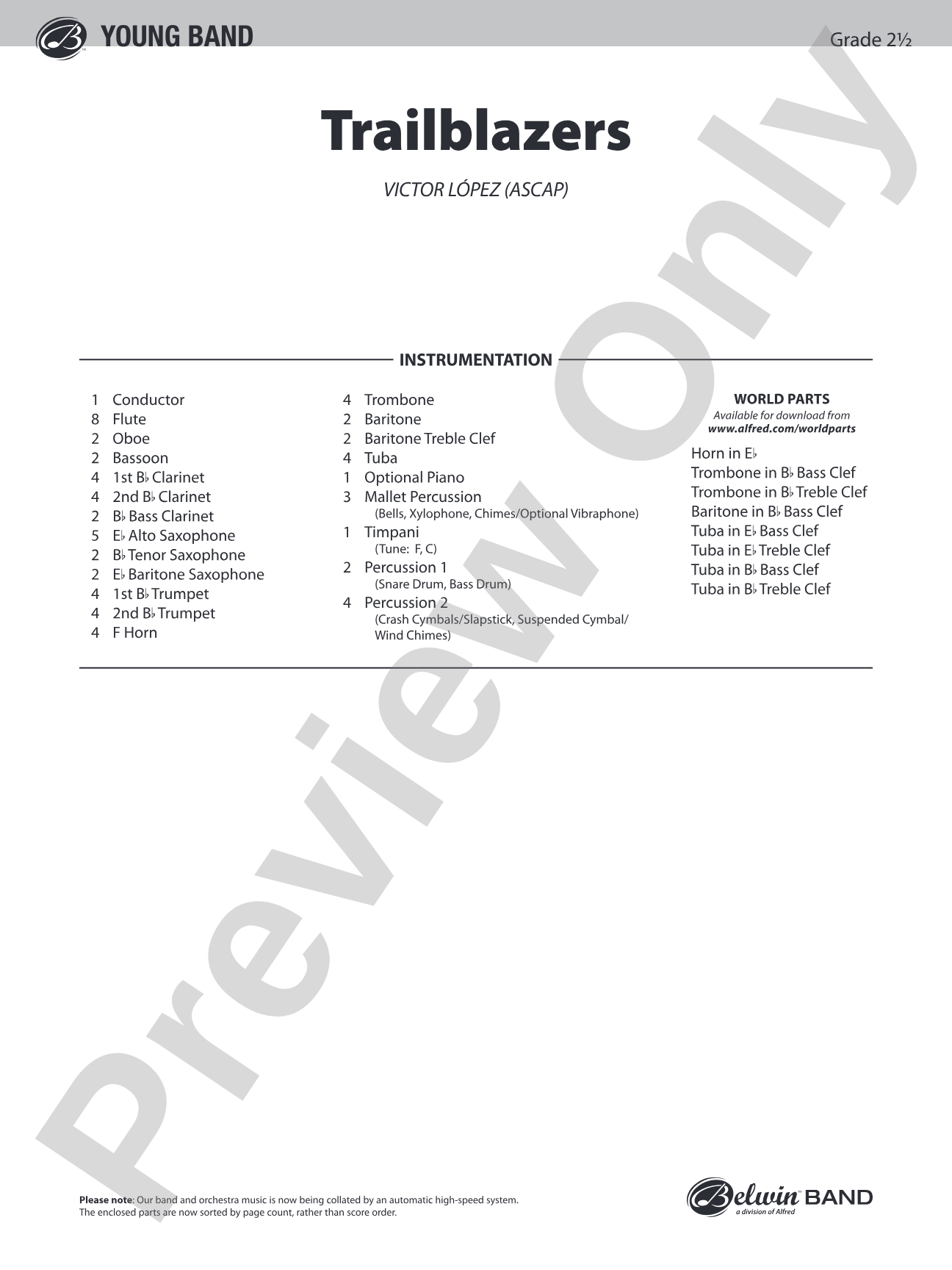 Trailblazers: Concert Band Conductor Score & Parts