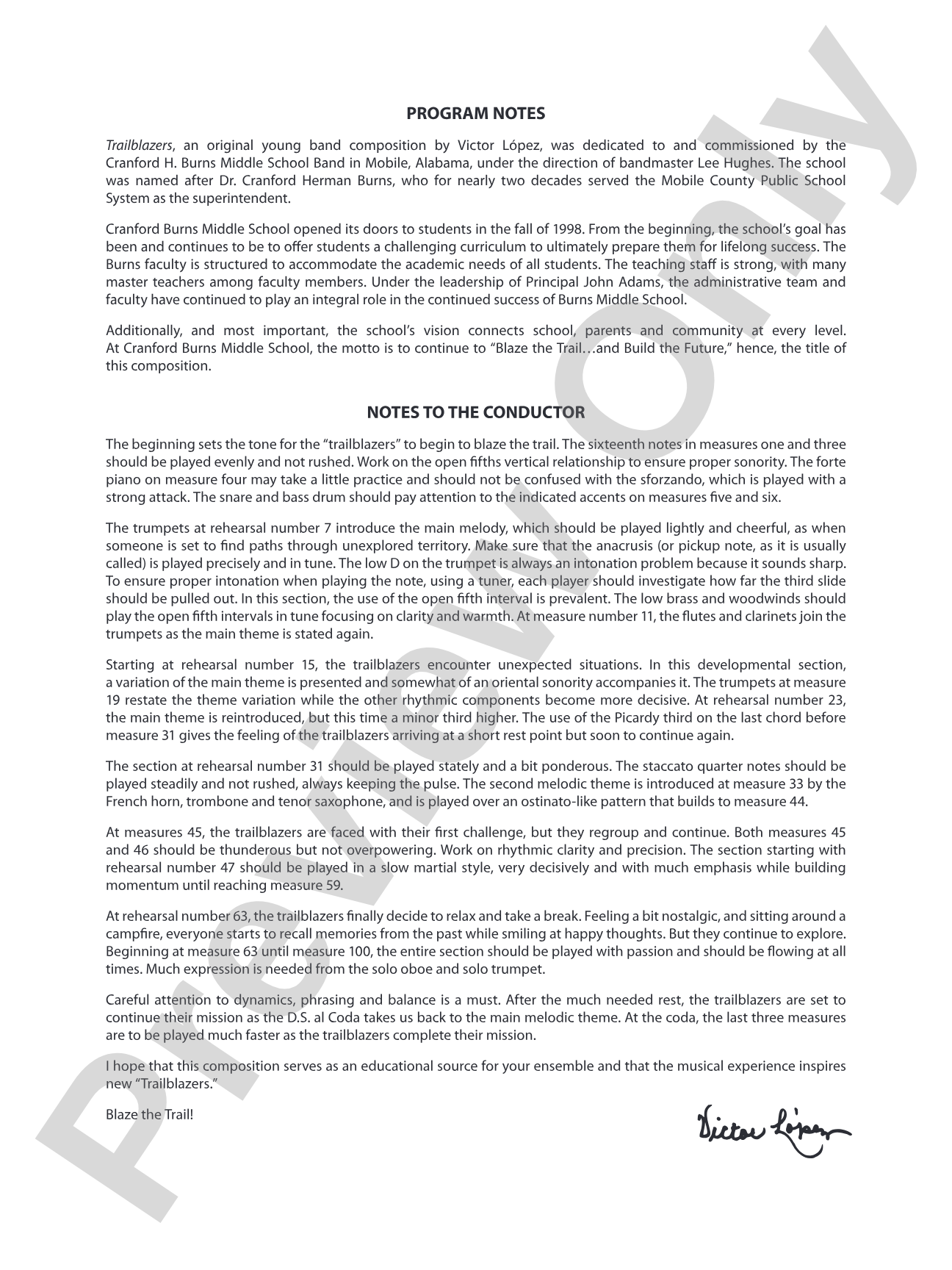 Trailblazers: Concert Band Conductor Score & Parts