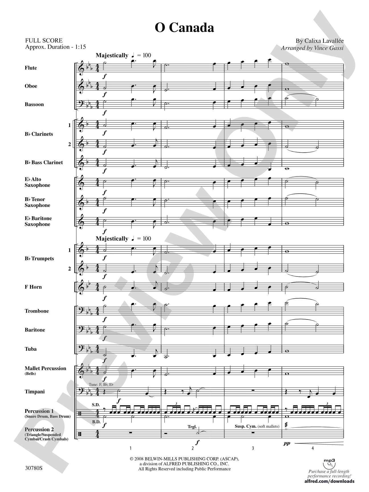 O Canada: Score