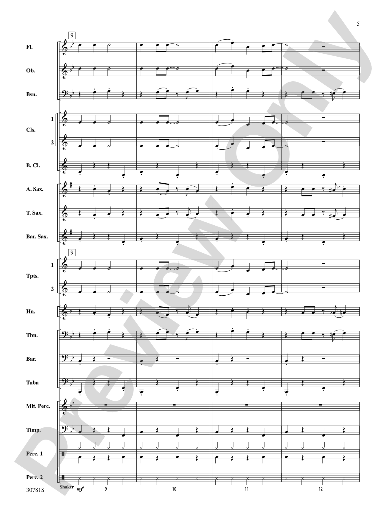 Swingin' Jingle Bells: Concert Band Conductor Score & Parts